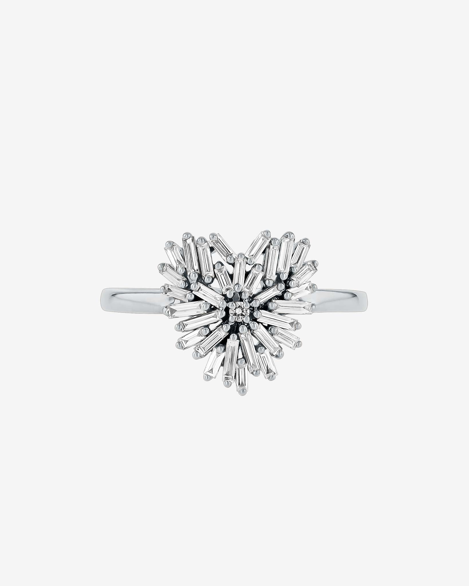 Suzanne Kalan Classic Diamond Small Heart Ring in 18k white gold