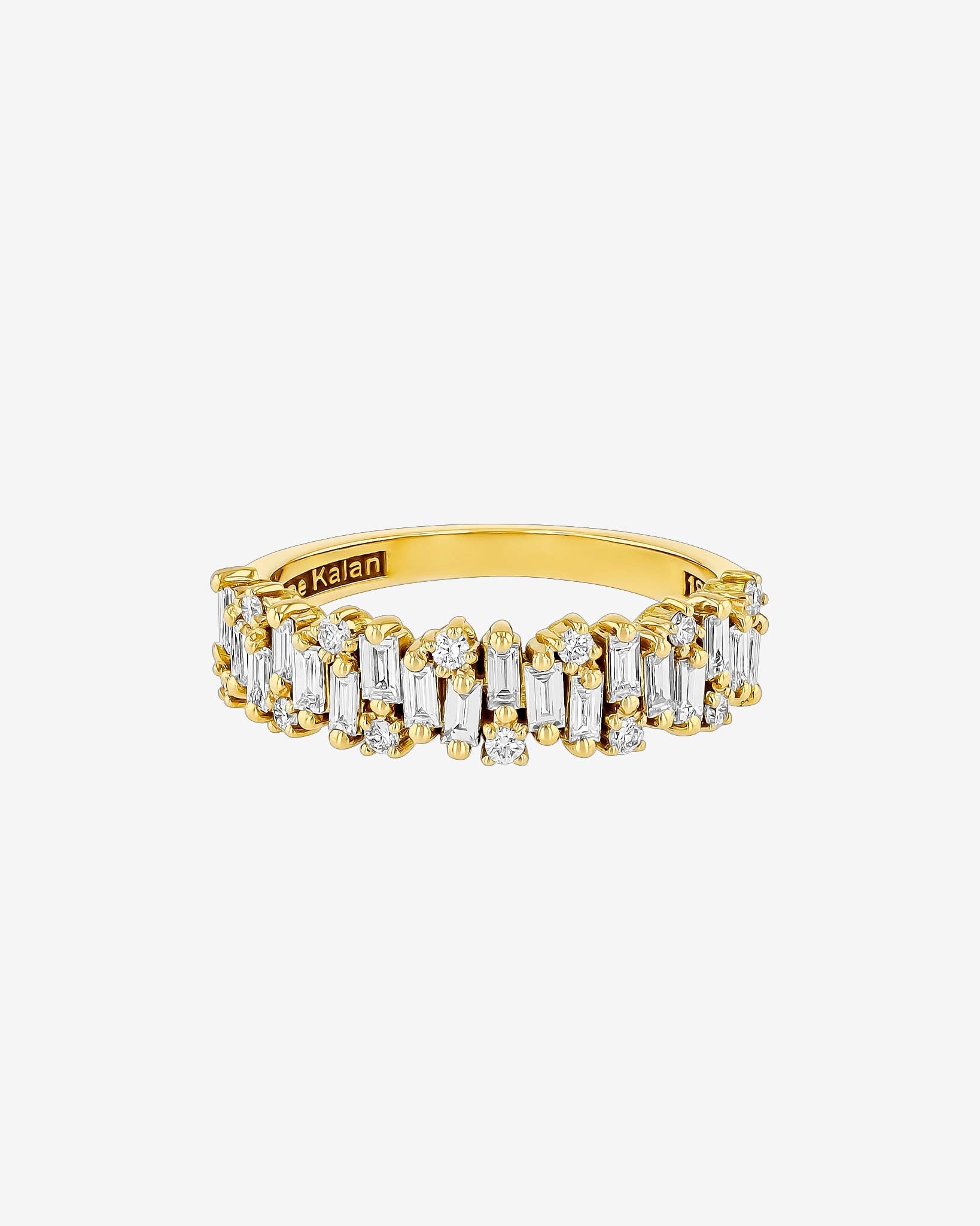 Suzanne Kalan Classic Diamond Shimmer Half Band in 18k yellow gold