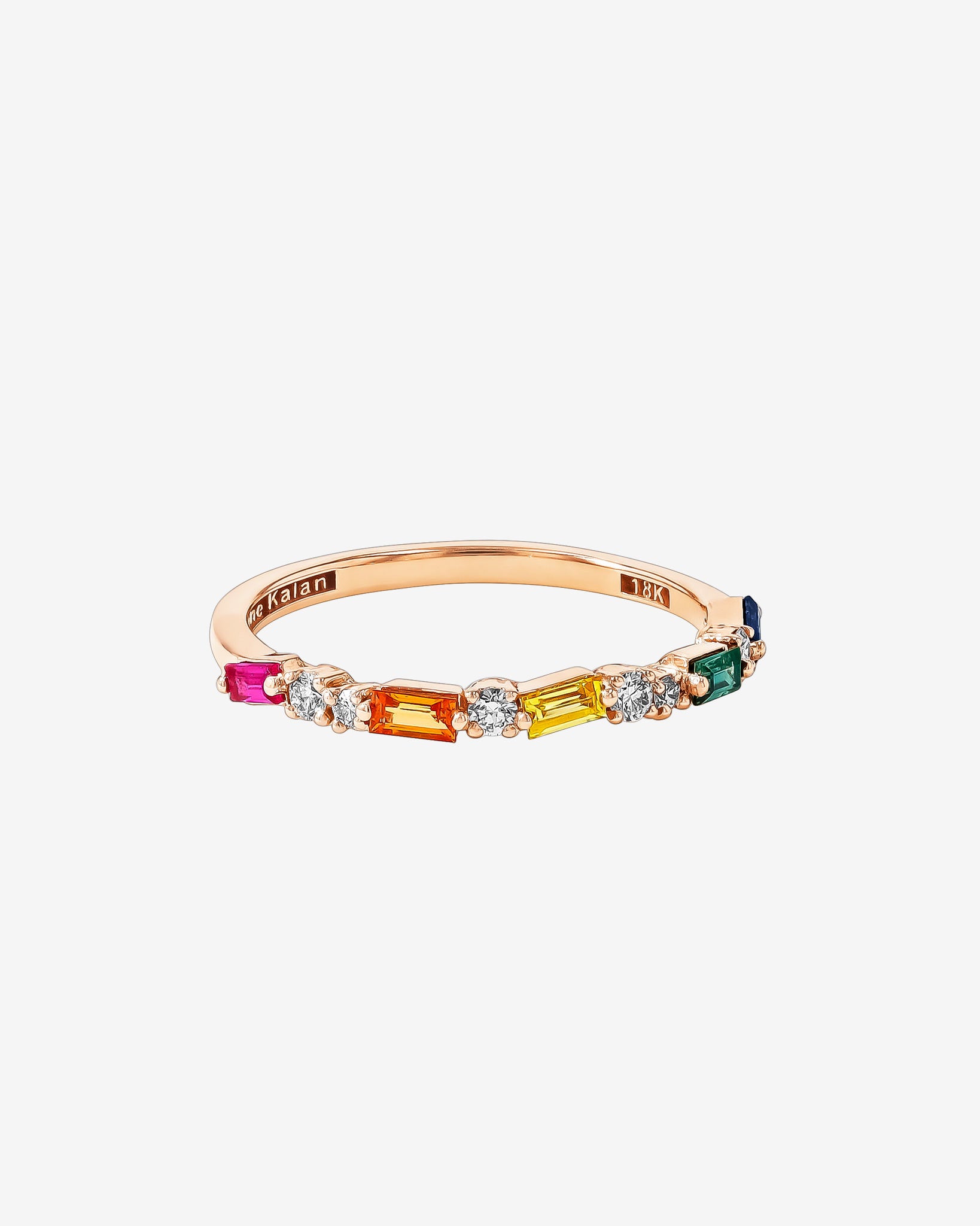 Suzanne Kalan Thin Mix Rainbow Sapphire Half Band in 18k rose gold