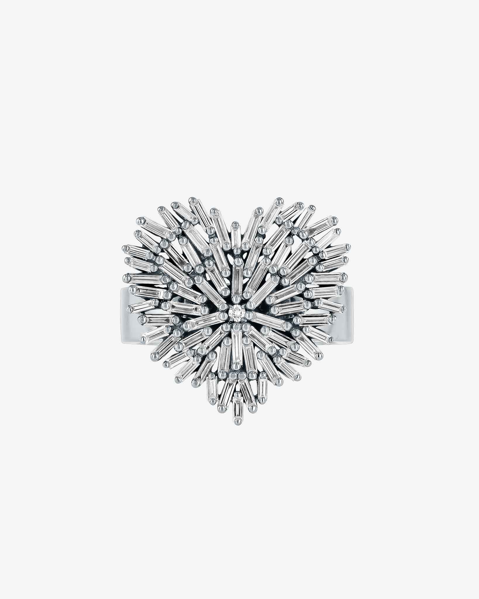 Suzanne Kalan Classic Diamond Medium Heart Ring in 18k white gold