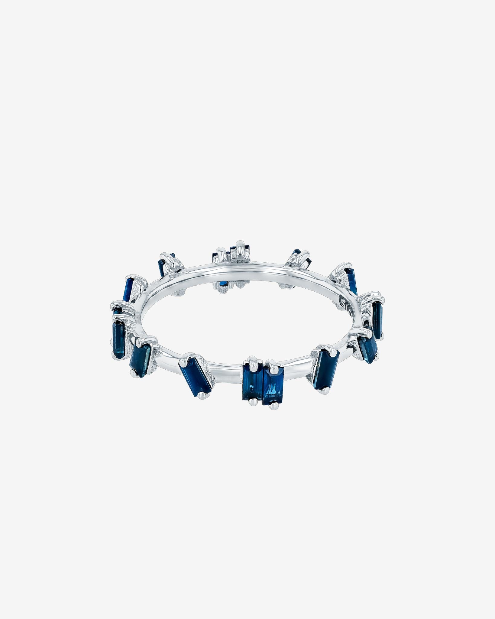 Suzanne Kalan Dark Blue Sapphire Barbwire Band in 18k white gold