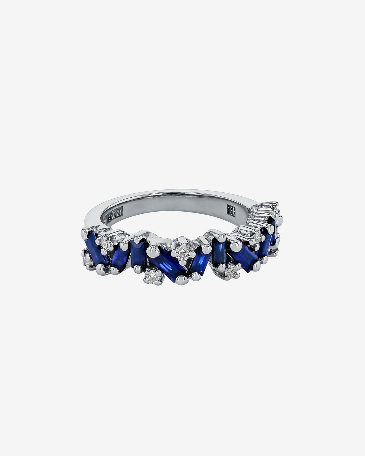 Suzanne Kalan Frenzy Dark Blue Sapphire Half Band in 18k white gold