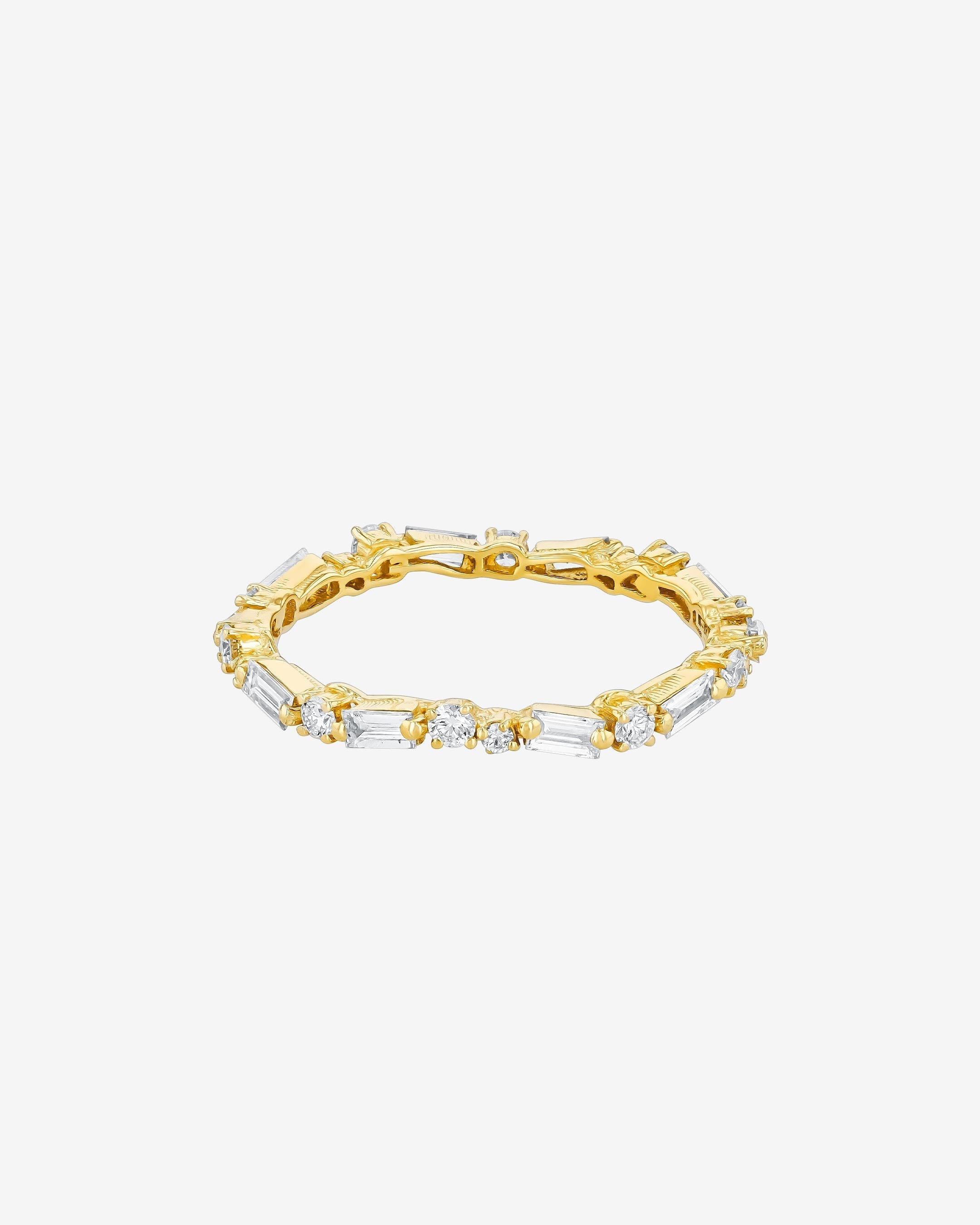 Suzanne Kalan Thin Mix Diamond Eternity Band in18k yellow gold