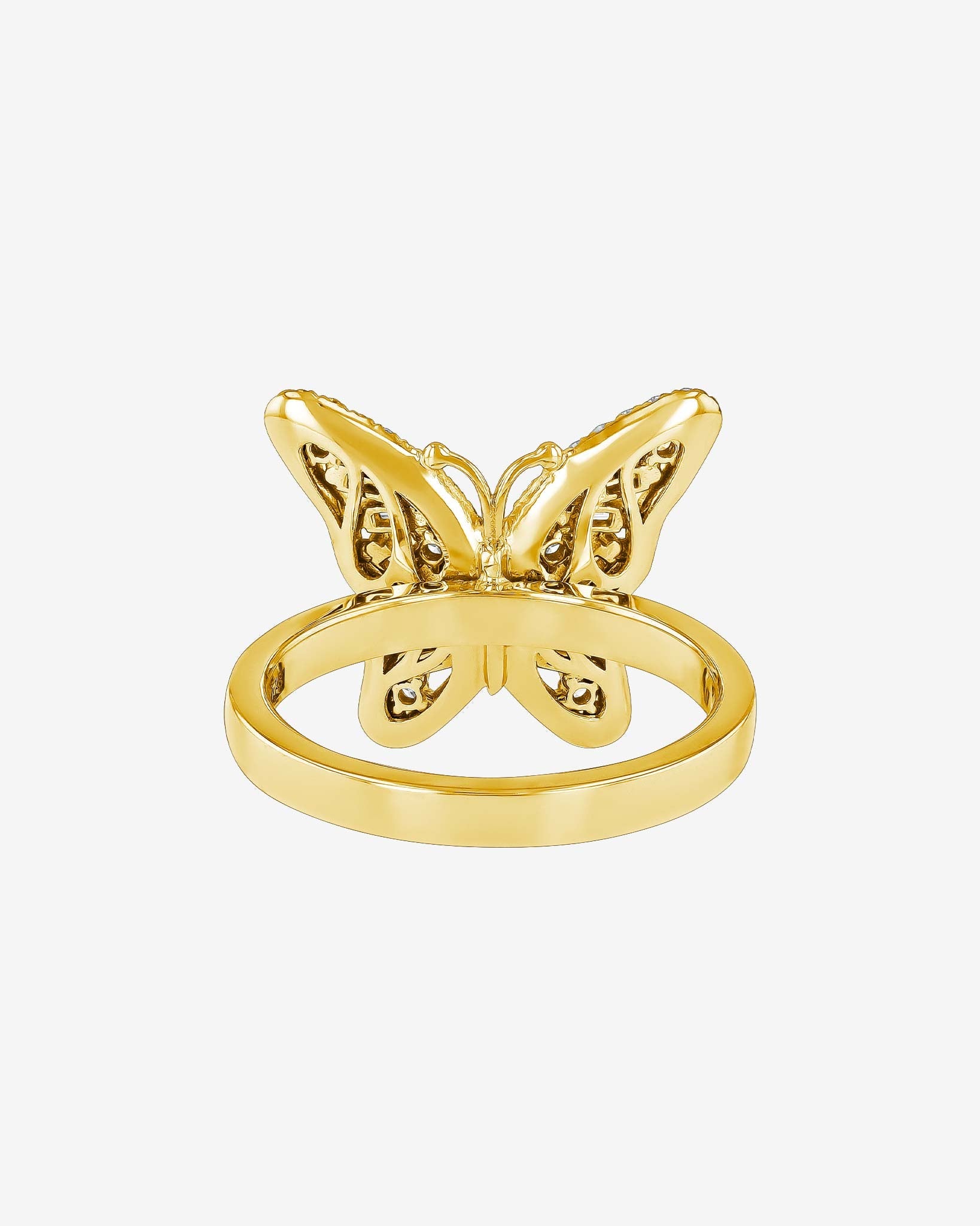 Suzanne Kalan Bold Small Butterfly Diamond Ring in 18k yellow gold