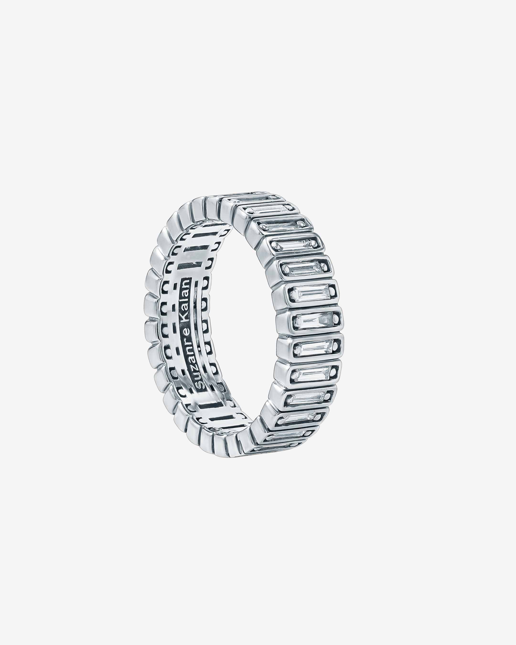 Suzanne Kalan Inlay Diamond Eternity Band in 18k white gold