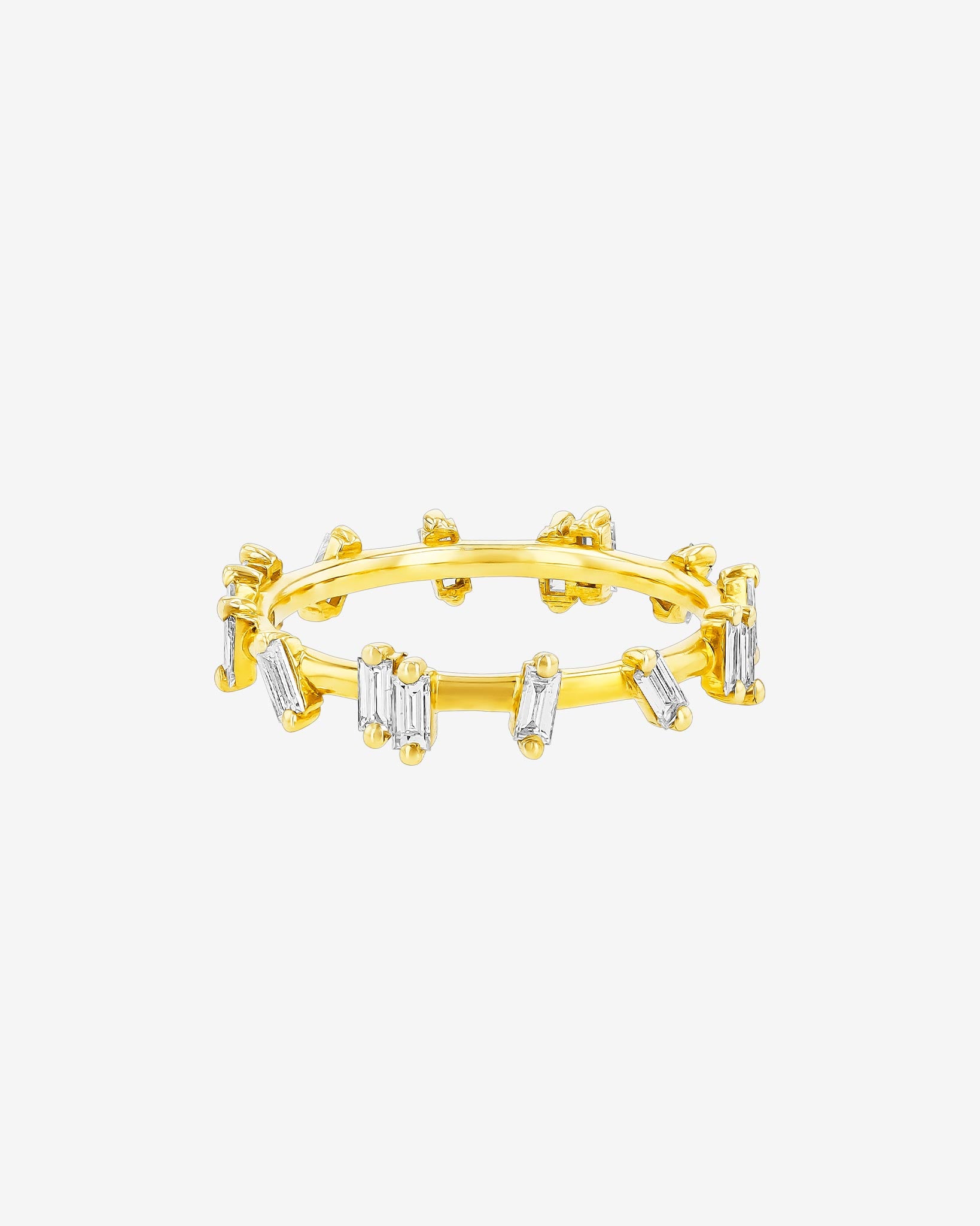 Suzanne Kalan Bold Diamond Barbwire Band in 18k yellow gold