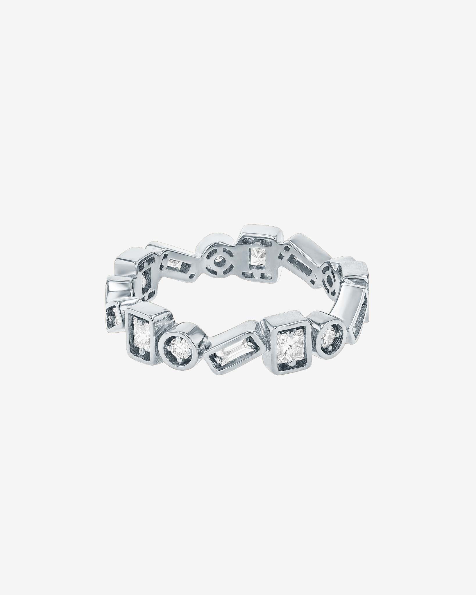 Suzanne Kalan Inlay ZigZag Diamond Eternity Band in 18k white gold