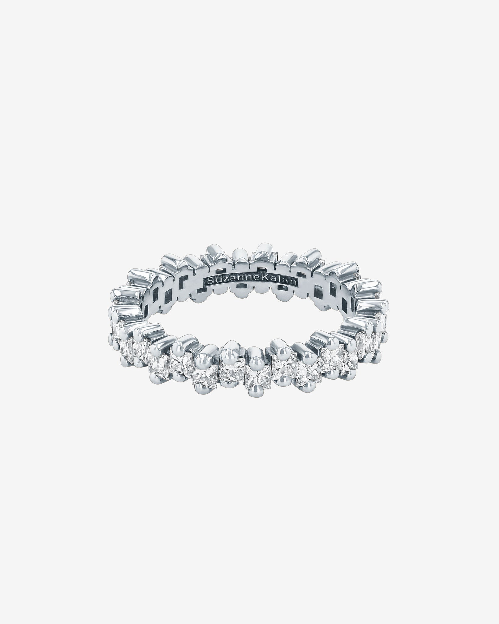 Suzanne Kalan Princess Midi Diamond Eternity Band in 18k white gold
