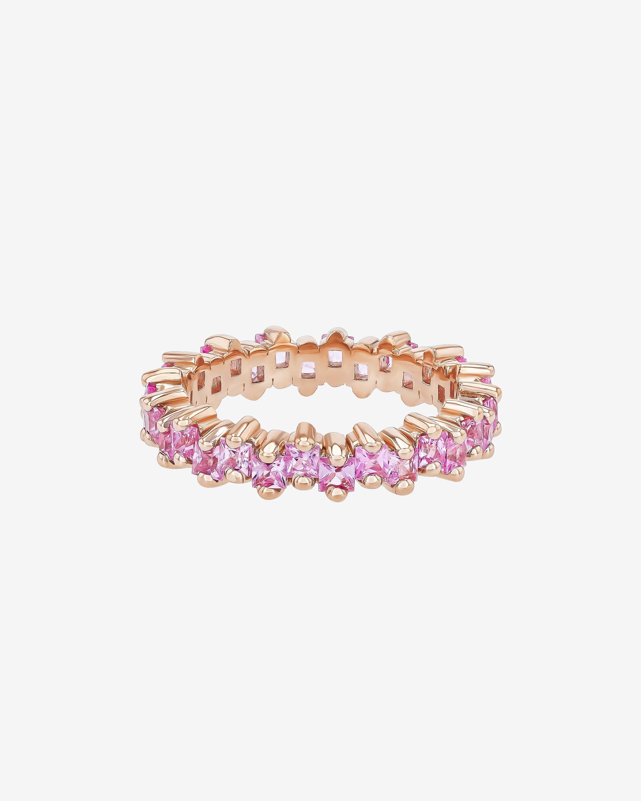 Suzanne Kalan Princess Midi Pink Sapphire Eternity Band in 18k rose gold