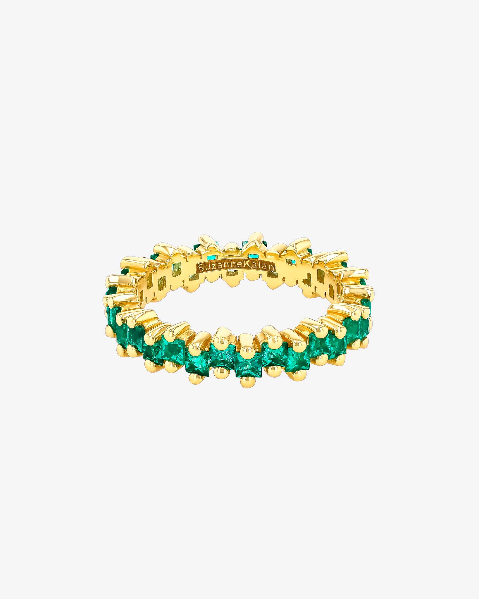Suzanne Kalan Princess Midi Emerald Eternity Band in 18k yellow gold