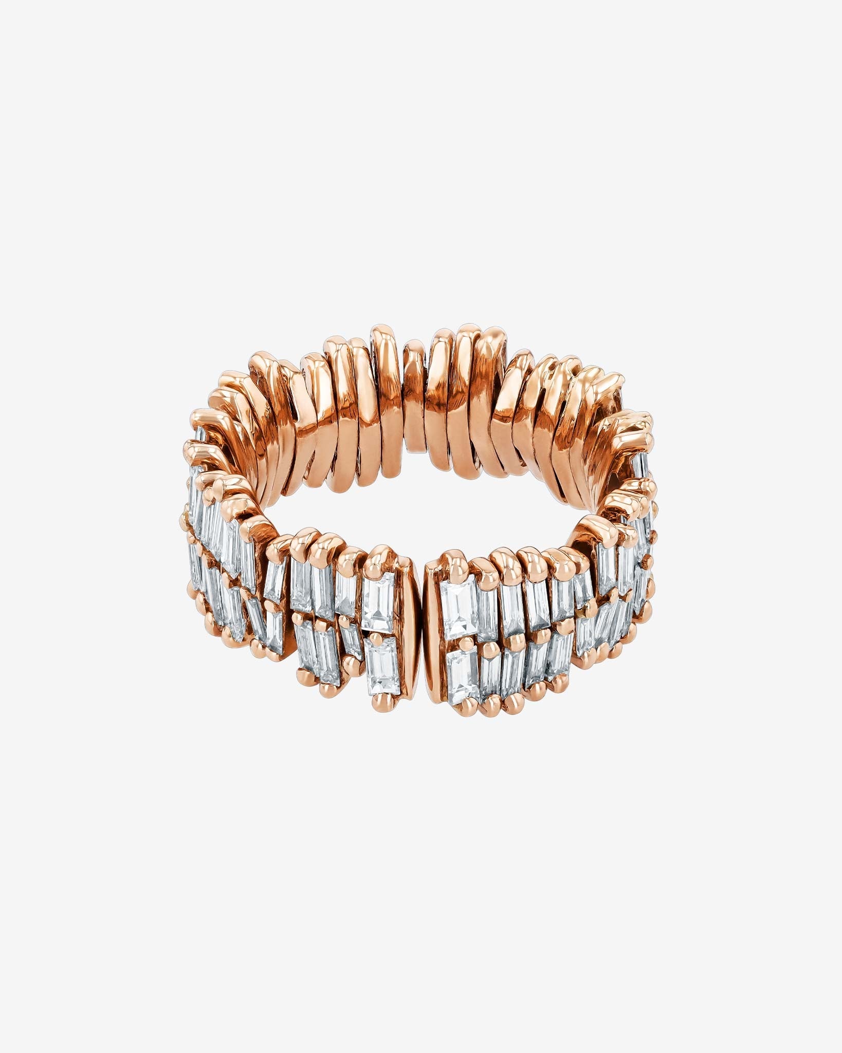 Suzanne Kalan Classic Gold Full Baguette Midi Eternity Band in 18k rose gold
