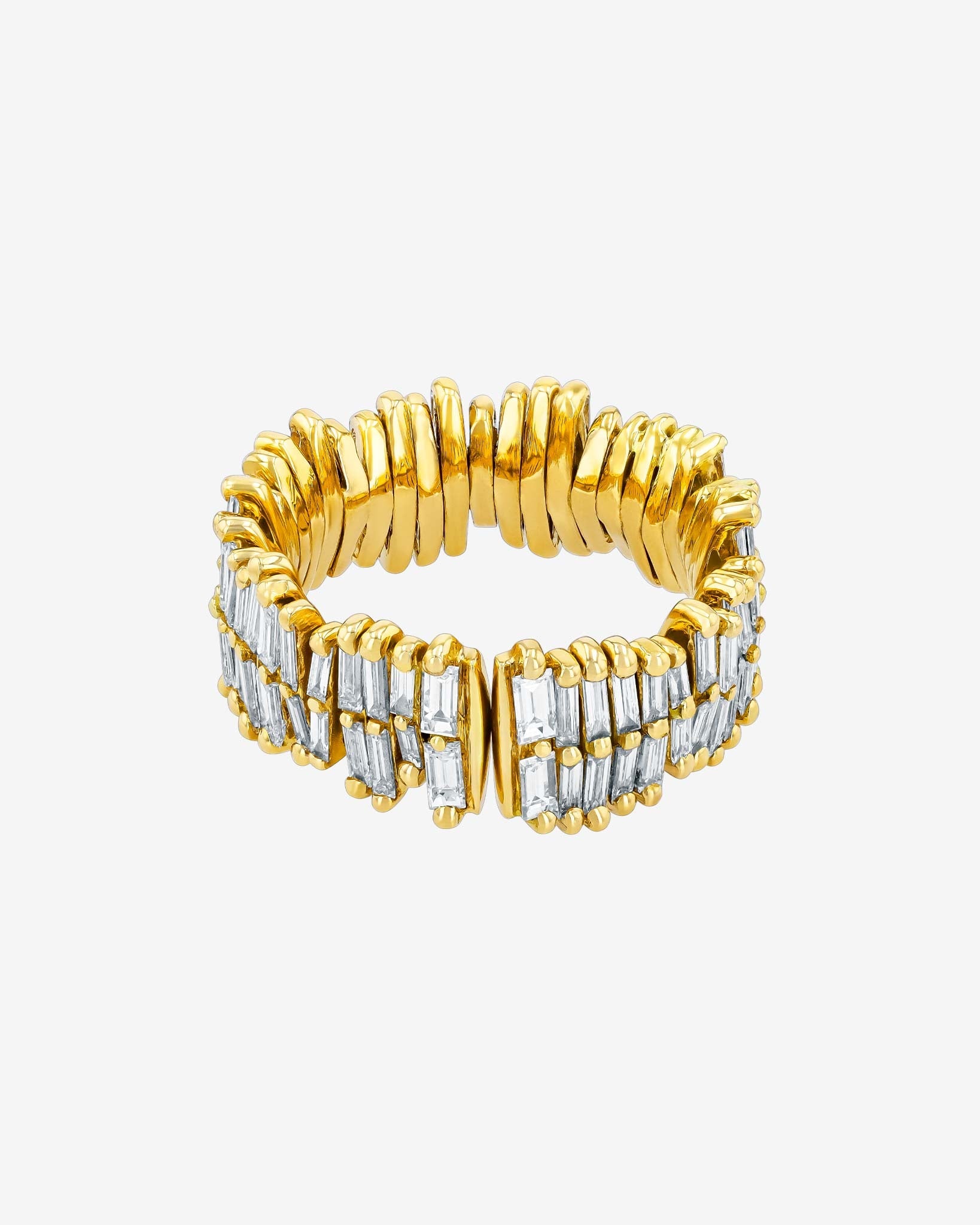 Suzanne Kalan Classic Gold Full Baguette Midi Eternity Band in 18k yellow gold