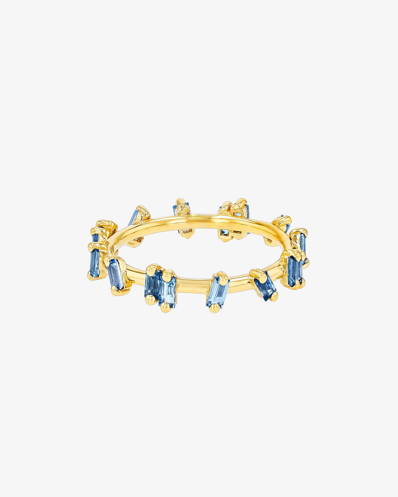 Suzanne Kalan Bold Light Blue Sapphire Barbwire Band in 18k yellow gold