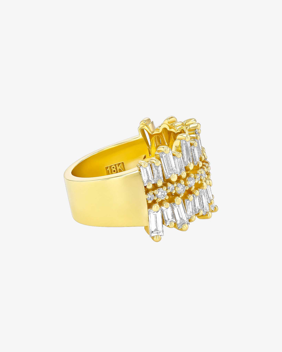 Suzanne Kalan Double Short Stack Diamond Half Band in 18k yellow gold