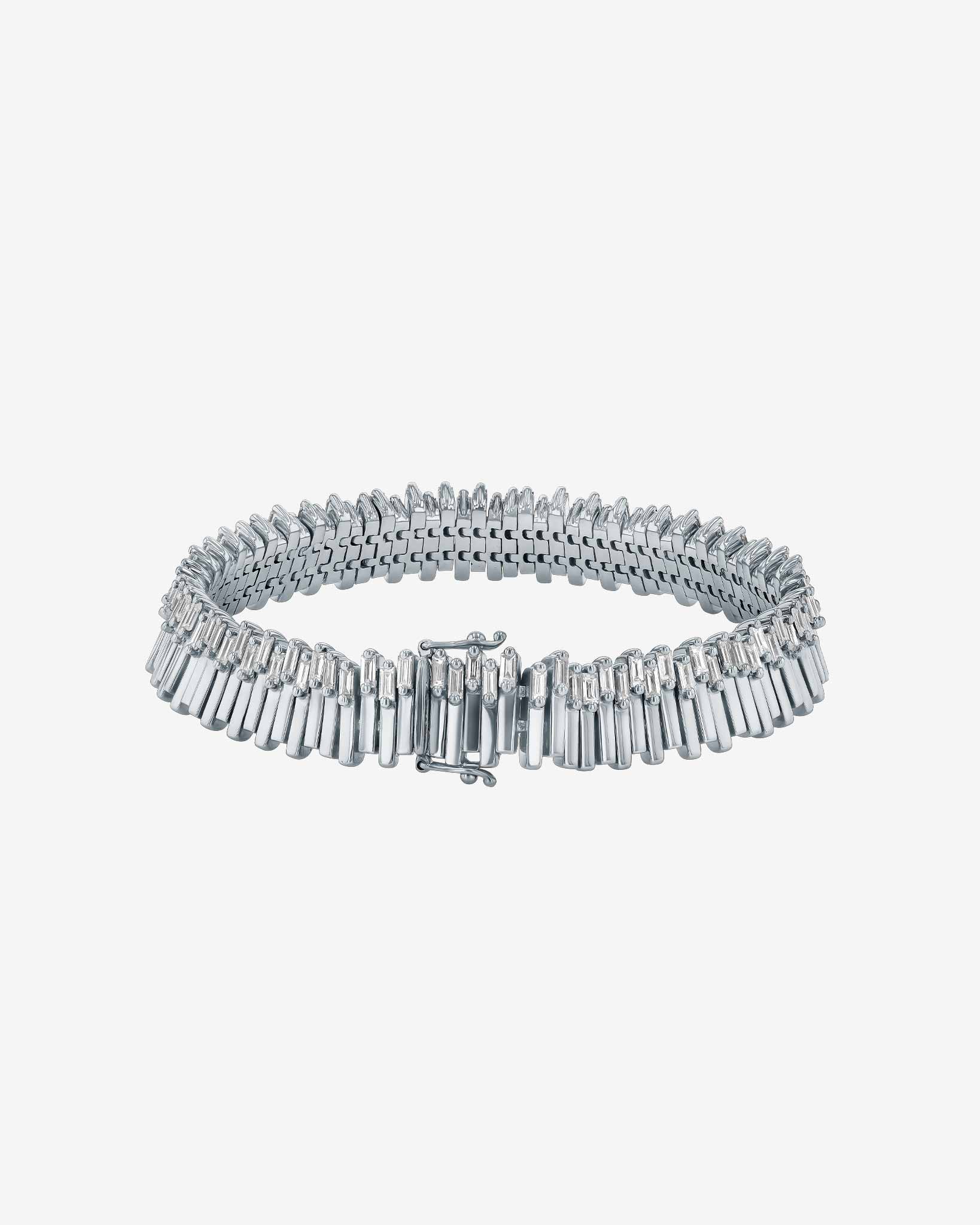 Suzanne Kalan Golden Stacker Diamond Tennis Bracelet in 18k white gold