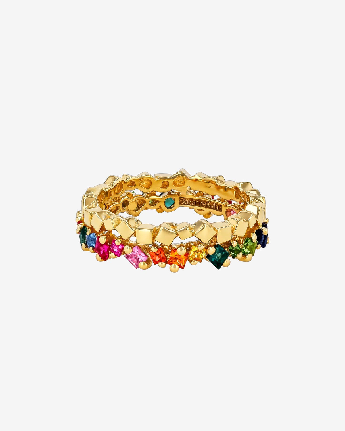 Suzanne Kalan Golden Mini Rainbow Sapphire Eternity Band in 18k yellow gold