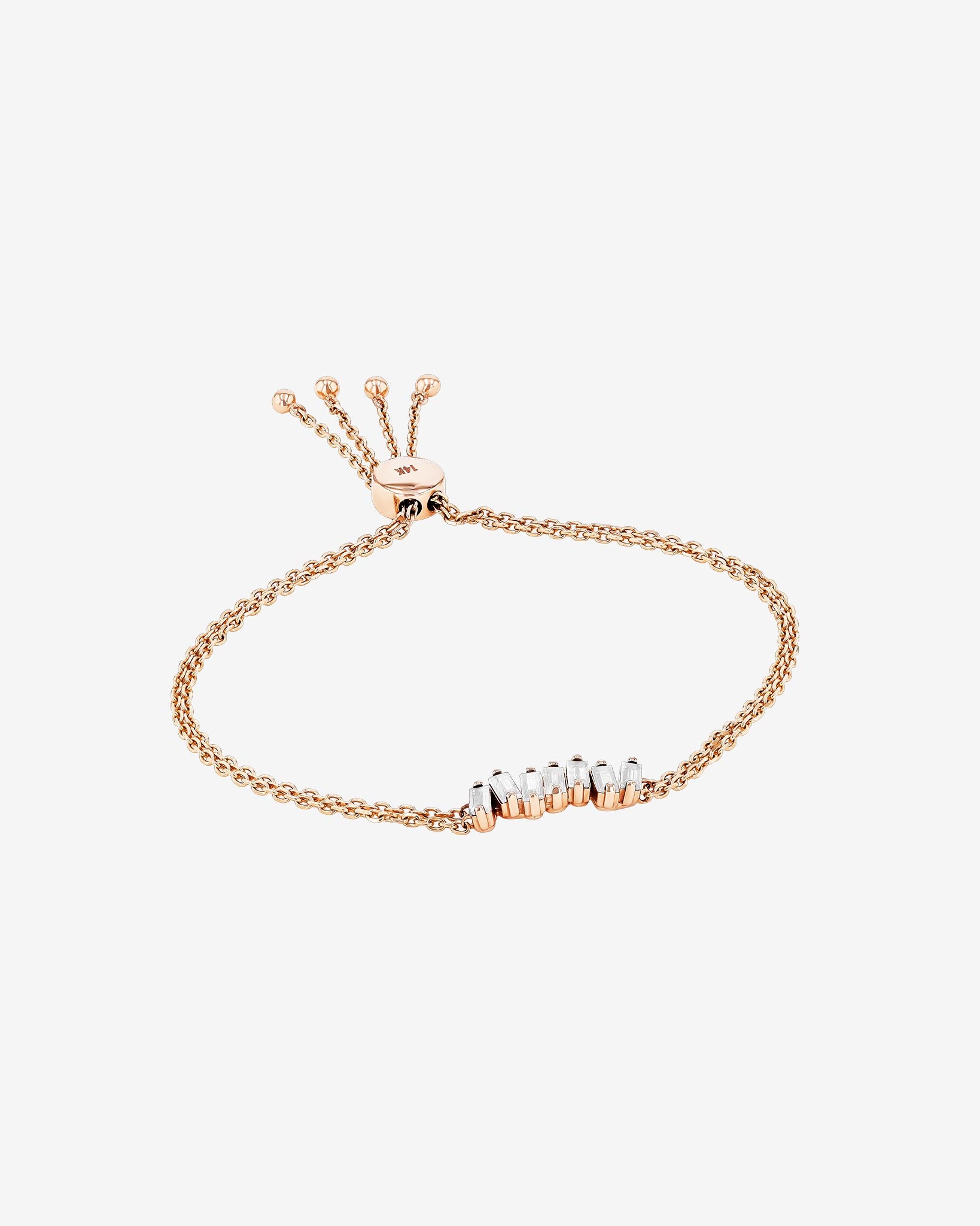 Suzanne Kalan Amalfi White Topaz Pulley Bracelet in 18k rose gold