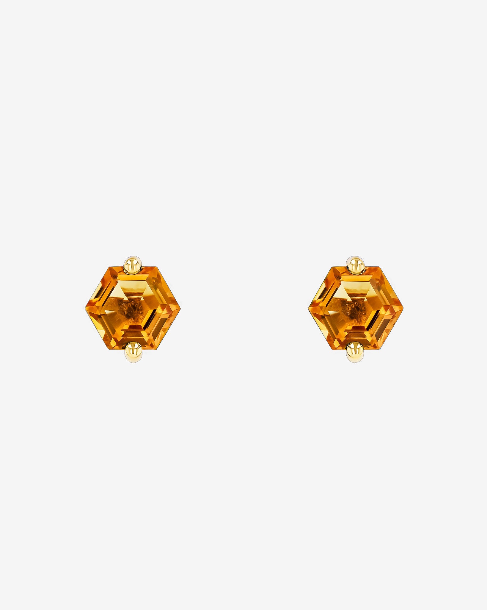 Kalan By Suzanne Kalan Amalfi Citrine Hexagon Studs in 14k yellow gold