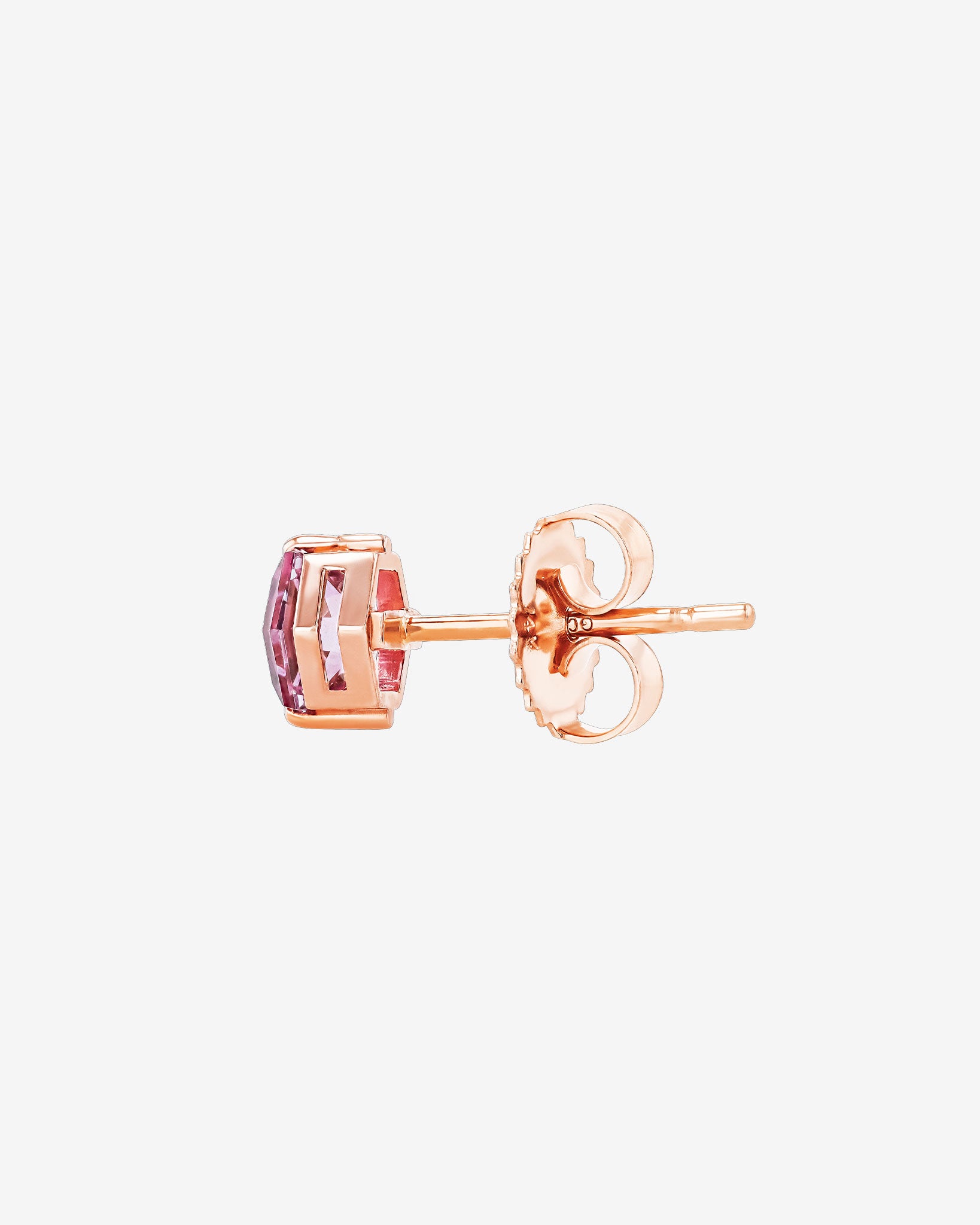 Kalan By Suzanne Kalan Amalfi Pink Topaz Hexagon Studs in 18k rose gold