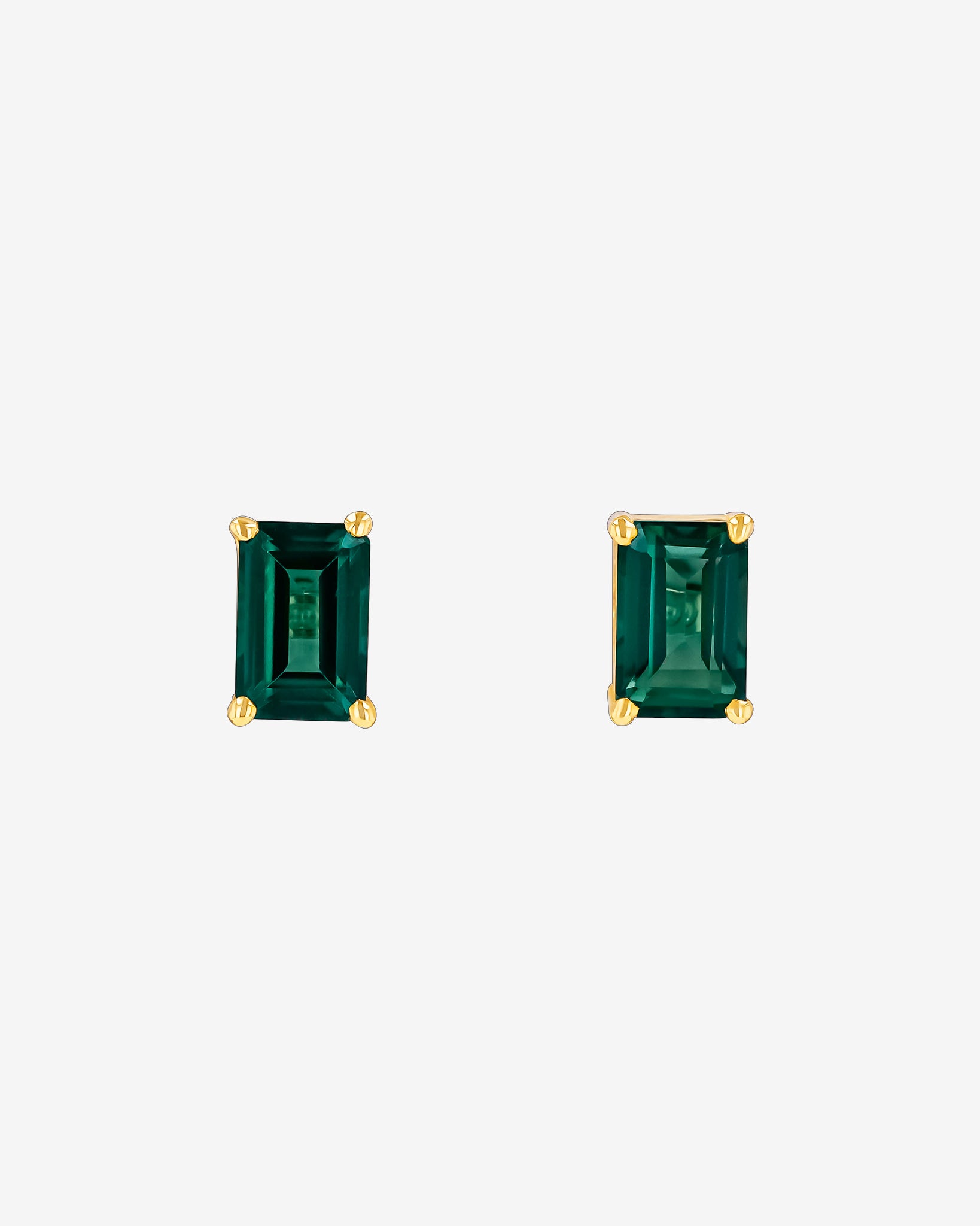 Kalan By Suzanne Kalan Amalfi Emerald Cut Green Envy Topaz Studs in 14k yellow gold