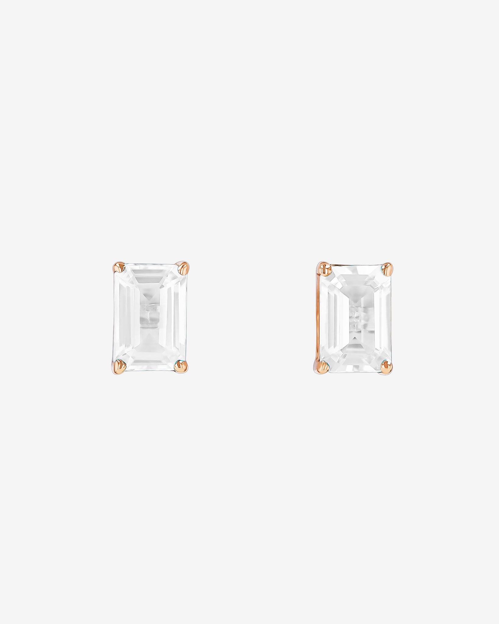 Kalan By Suzanne Kalan Amalfi White Topaz Emerald Cut Studs in 14k rose gold