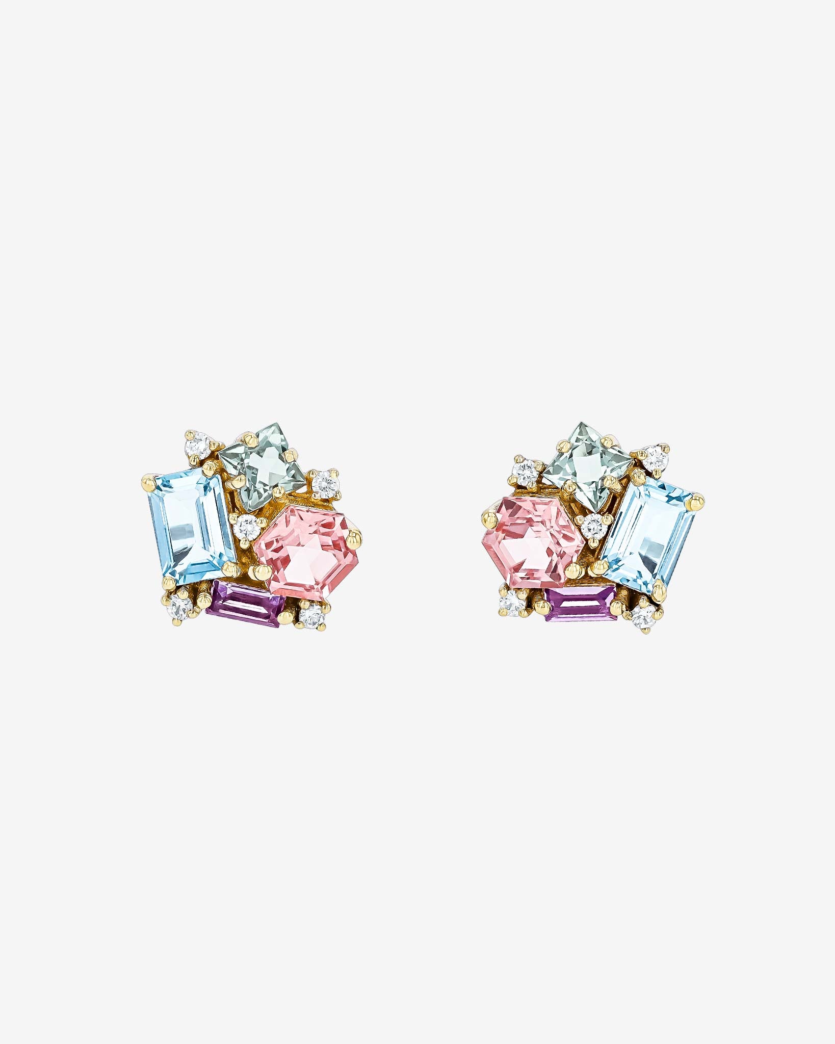 Kalan By Suzanne Kalan Amalfi Pastel Blossom Studs in 14k yellow gold