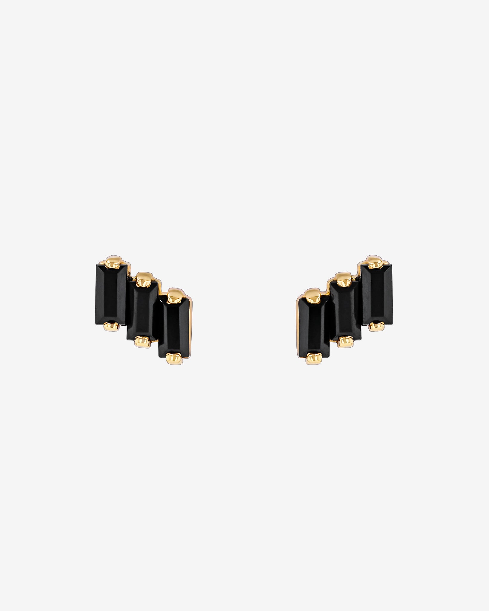 Kalan By Suzanne Kalan Amalfi Black Spinel Studs in 14k yellow gold