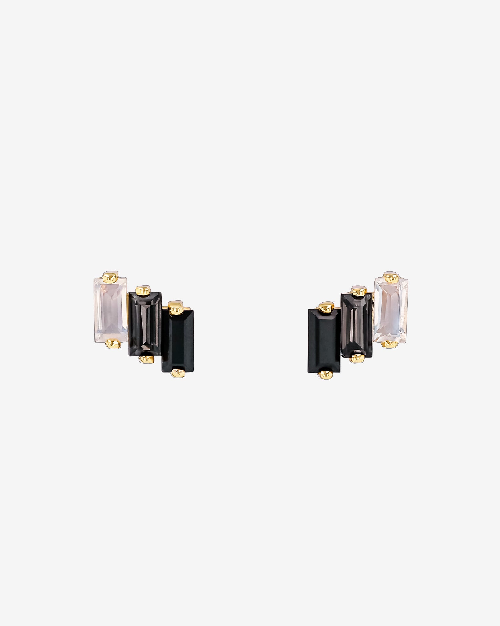Kalan By Suzanne Kalan Amalfi Black Ombre Studs in 14k yellow gold