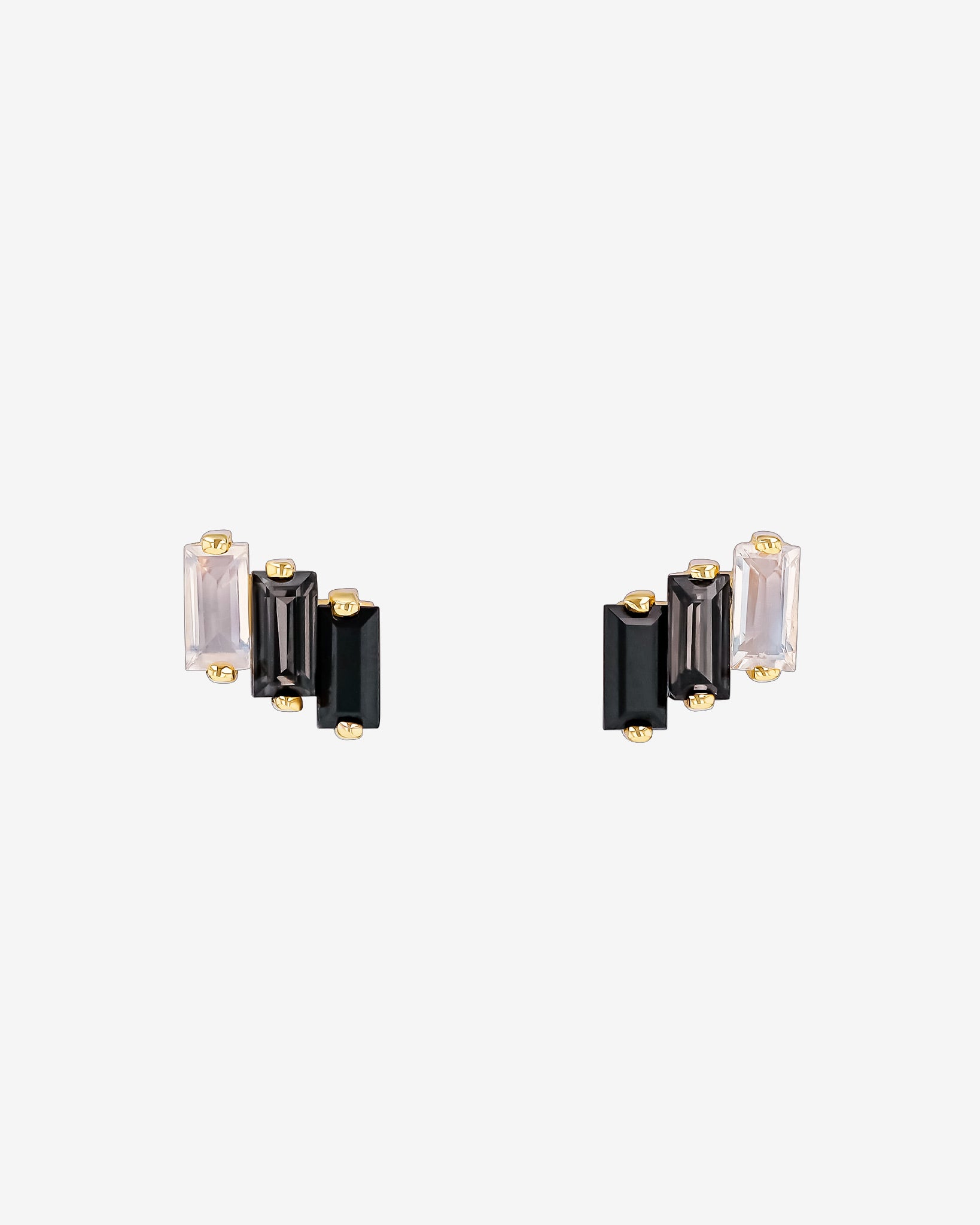 Kalan By Suzanne Kalan Amalfi Black Ombre Studs in 14k yellow gold