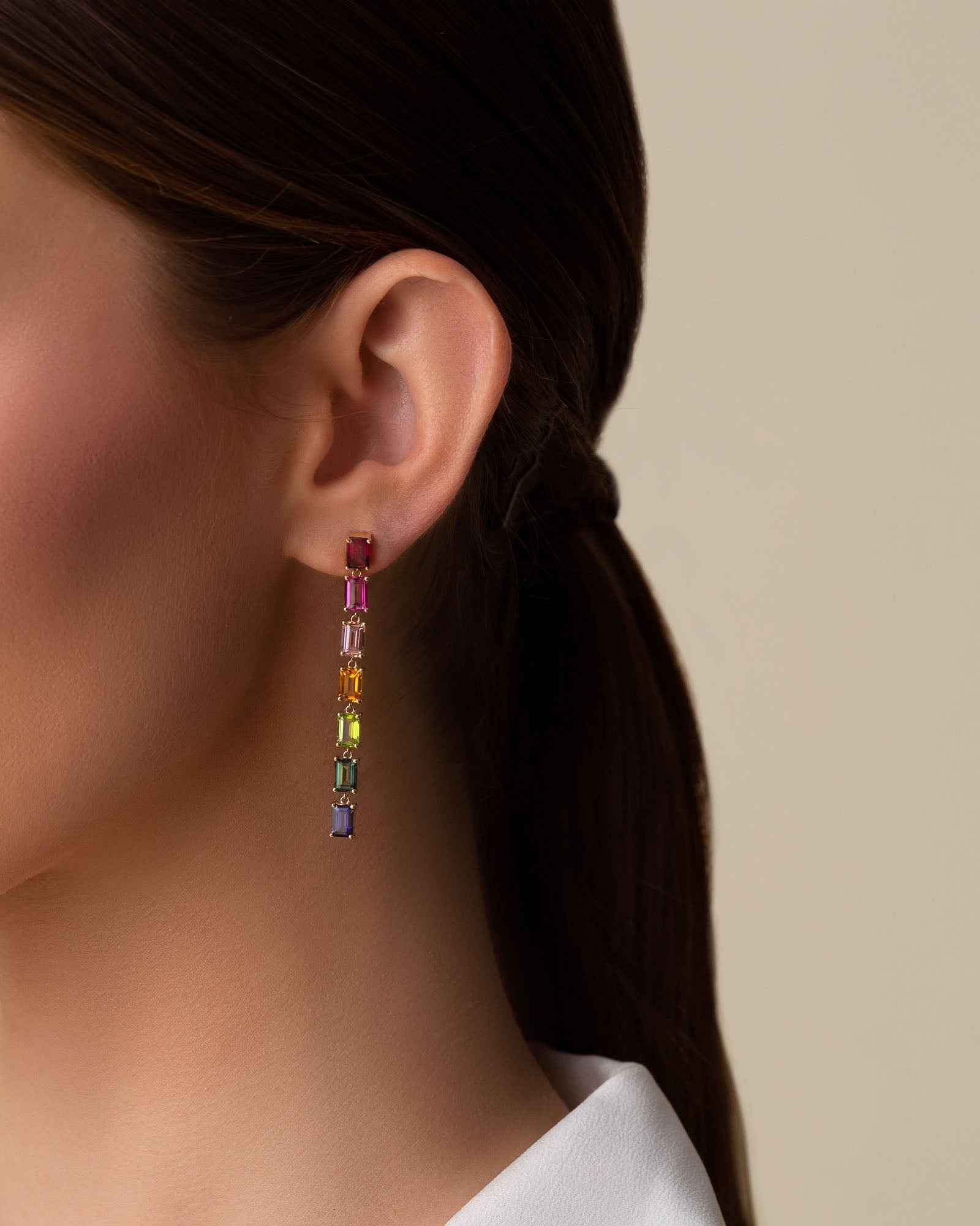 Kalan By Suzanne Kalan Amalfi Rainbow Drop Earrings in 14k yellow gold