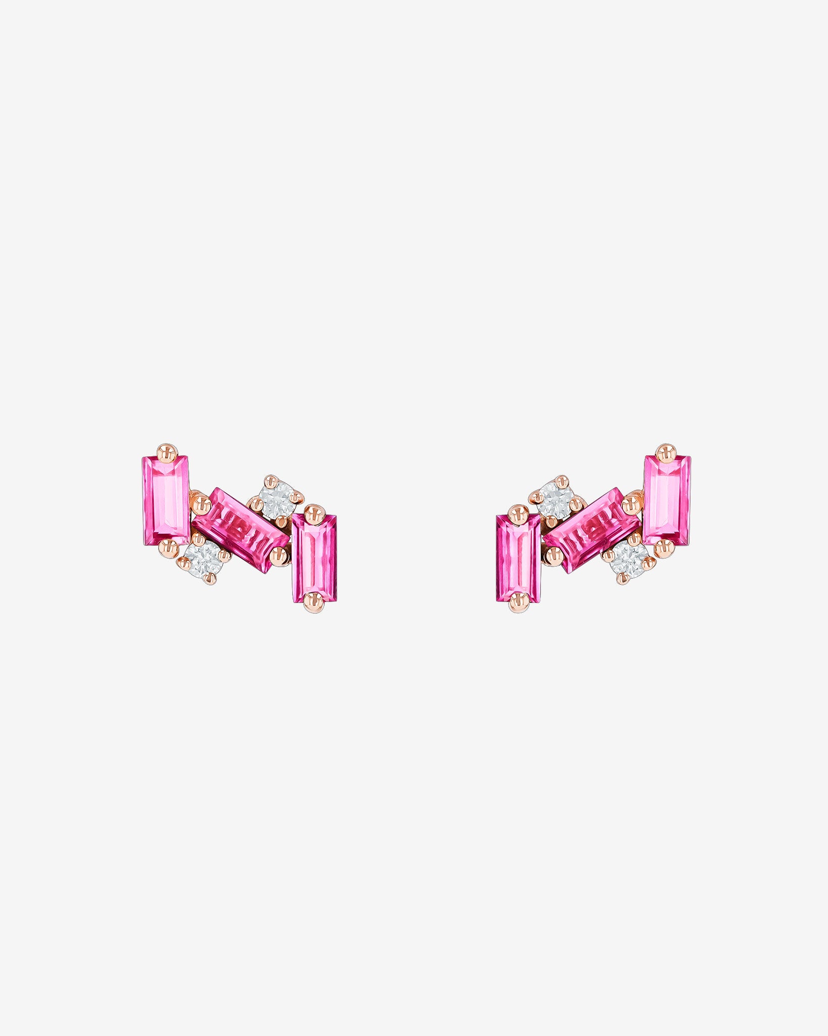 Kalan By Suzanne Kalan Amalfi Burst Pink Topaz Studs in 14k rose gold