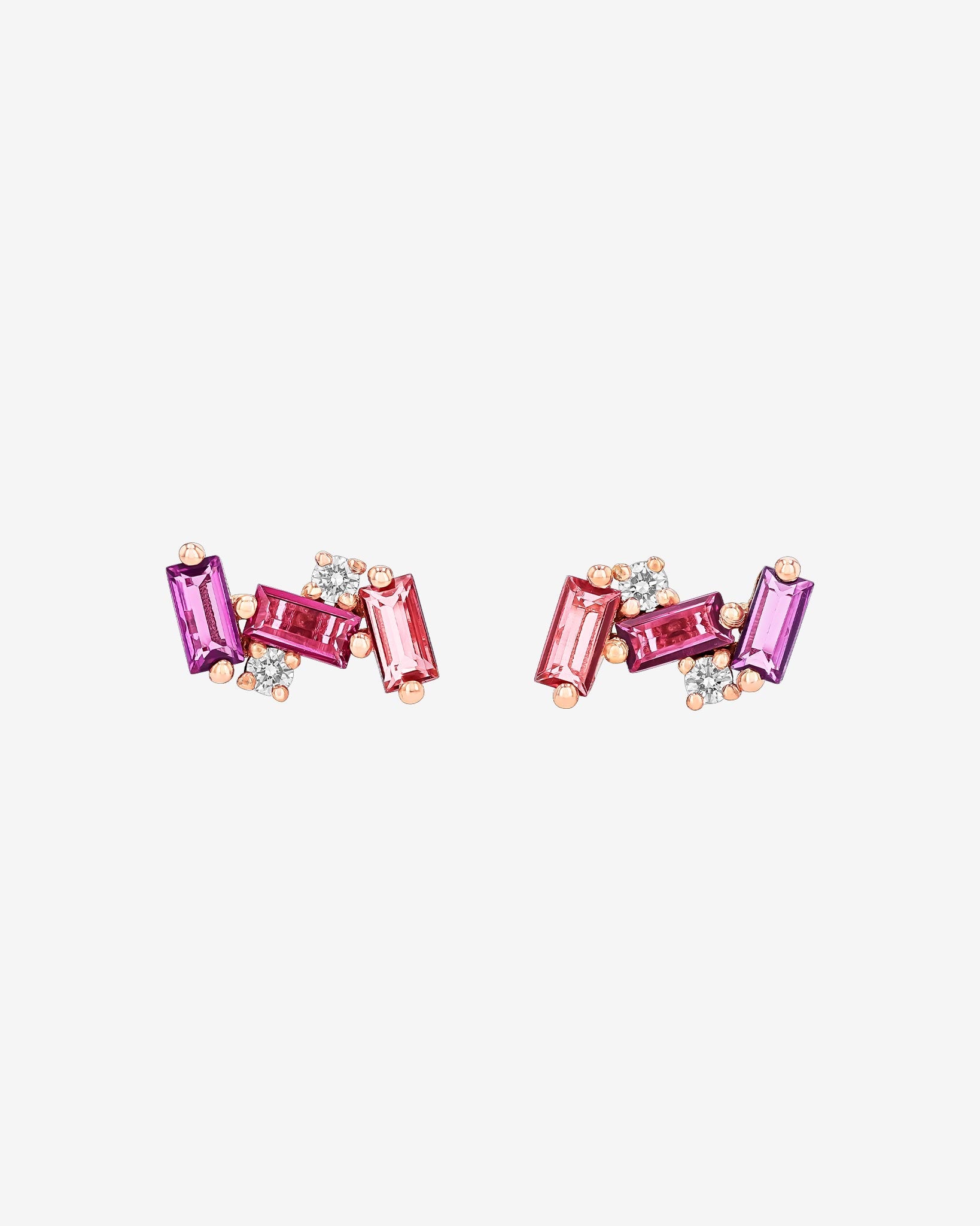 Kalan By Suzanne Kalan Amalfi Burst Red Ombre Studs in 14k rose gold