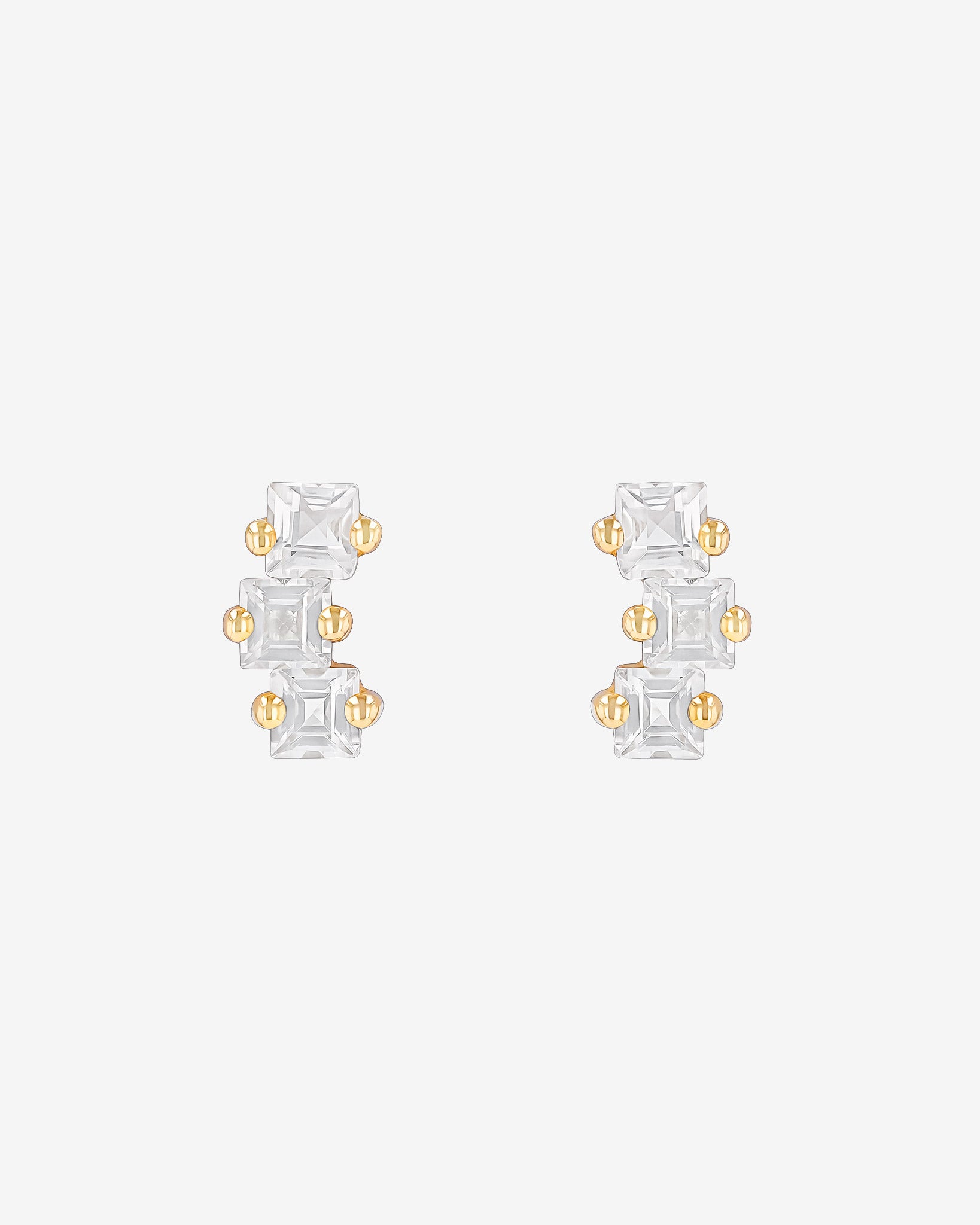 Kalan By Suzanne Kalan Cierra White Topaz Midi Studs in 14k yellow gold
