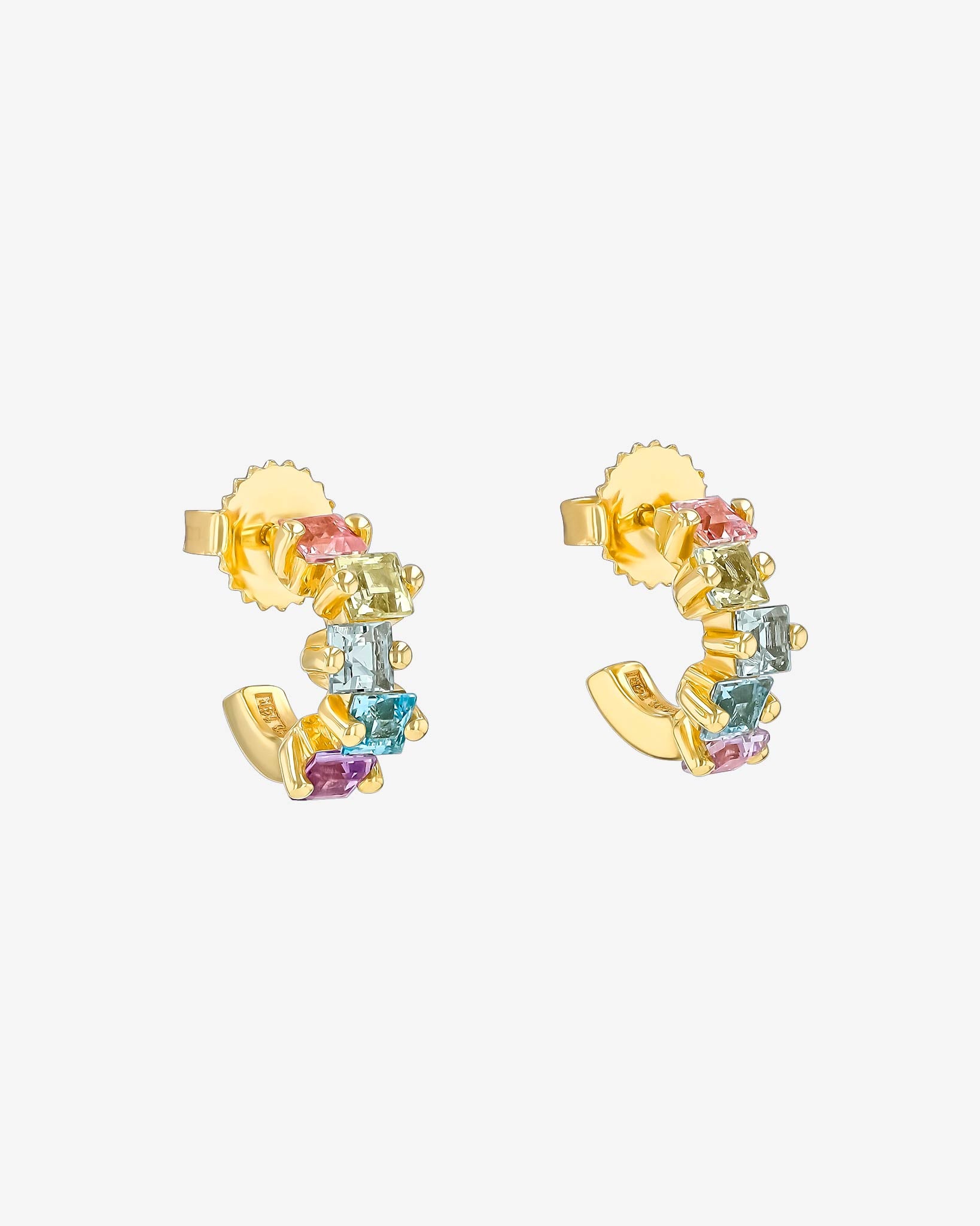 Suzanne Kalan Cierra Pastel Mini Hoops in 14k yellow gold