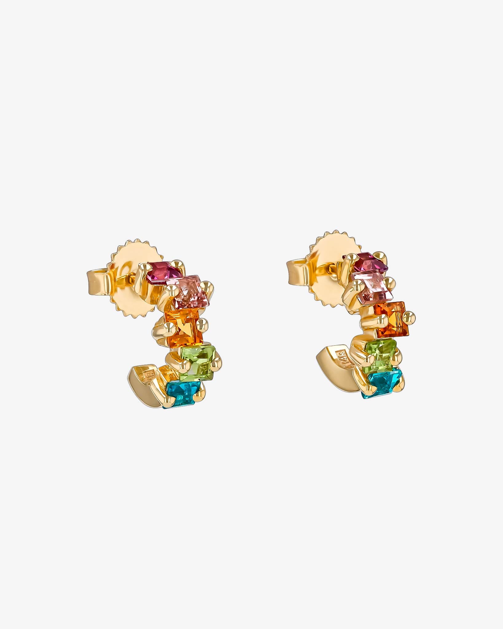 Kalan By Suzanne Kalan Cierra Rainbow Mini Hoops in 14k yellow gold