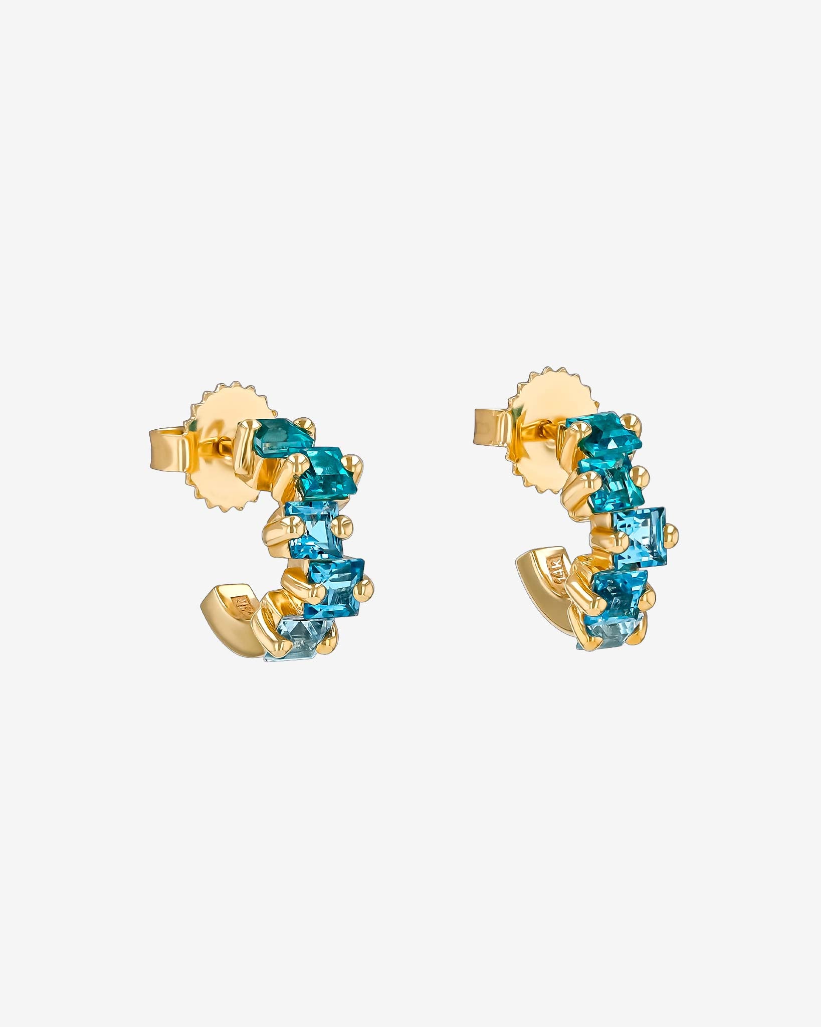 Kalan By Suzanne Kalan Cierra Ocean Blue Ombre Mini Hoops in 14k yellow gold