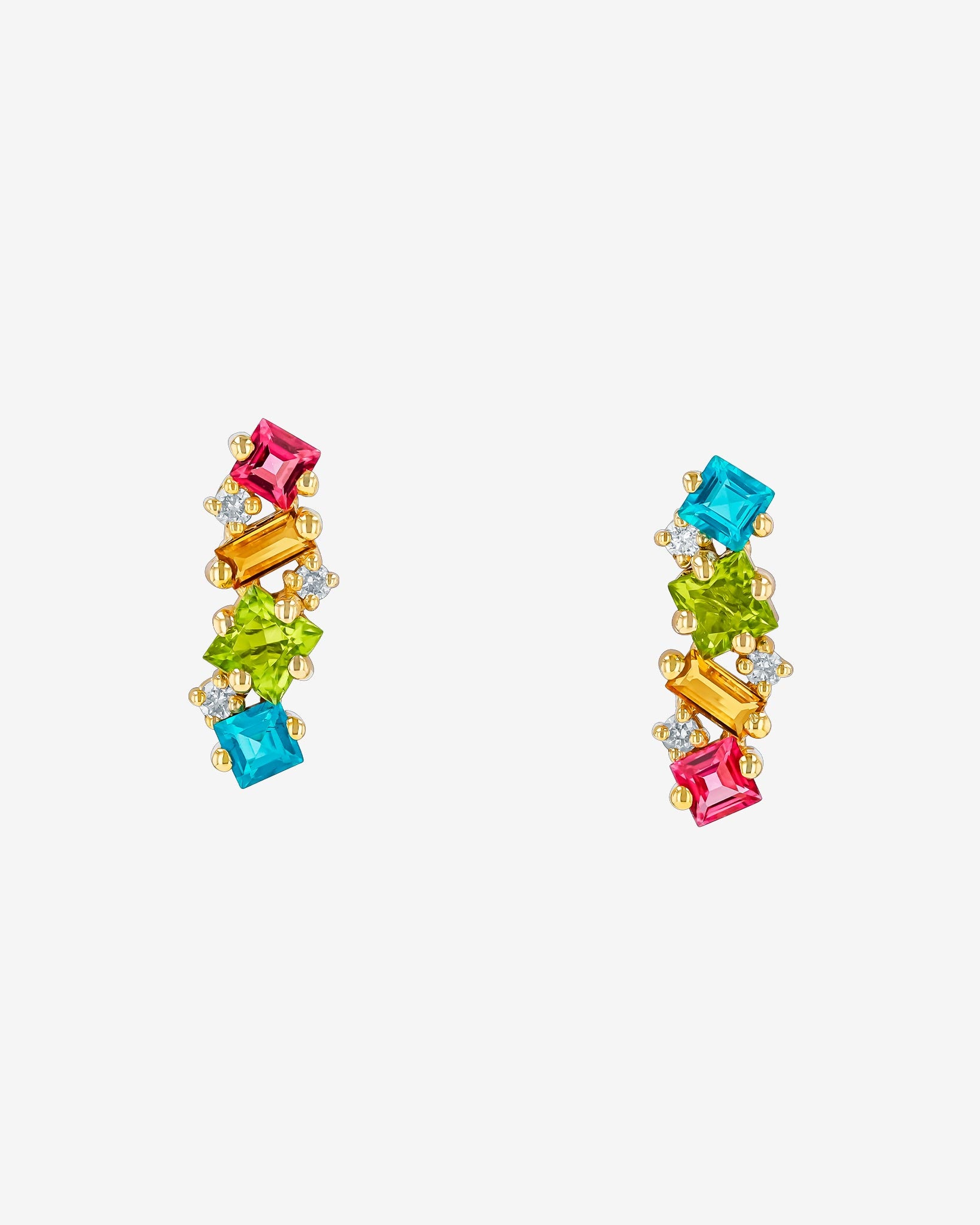 Kalan By Suzanne Kalan Nadima Rainbow Bar Studs in 14k yellow gold