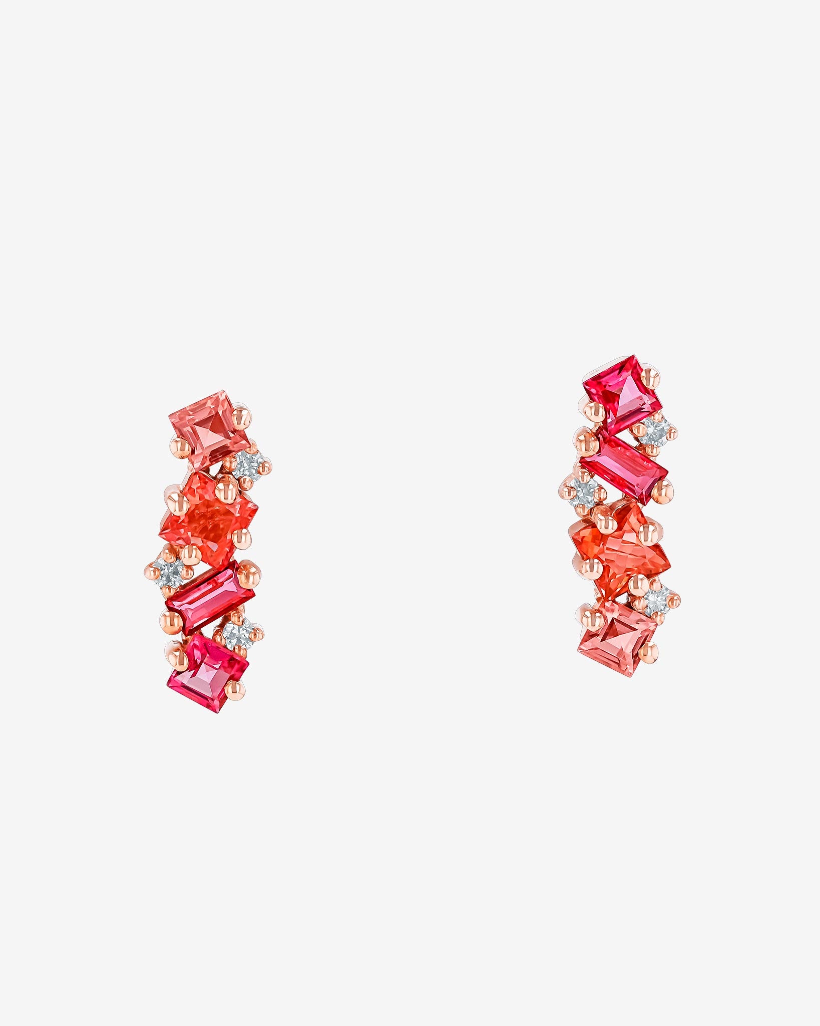 Kalan By Suzanne Kalan Nadima Pink Mix Bar Studs in 14k rose gold