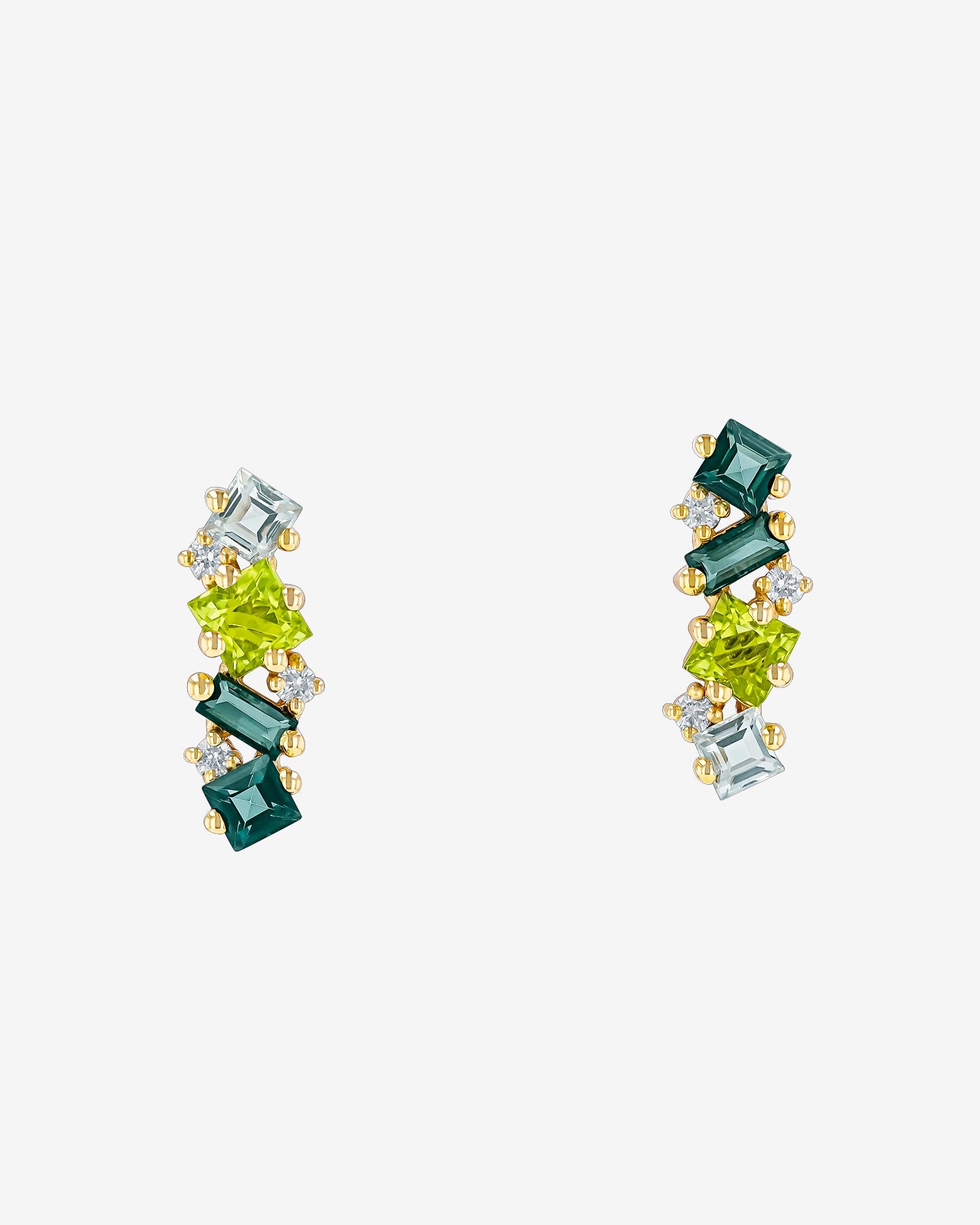 Kalan By Suzanne Kalan Nadima Green Ombre Bar Studs in 14k yellow gold