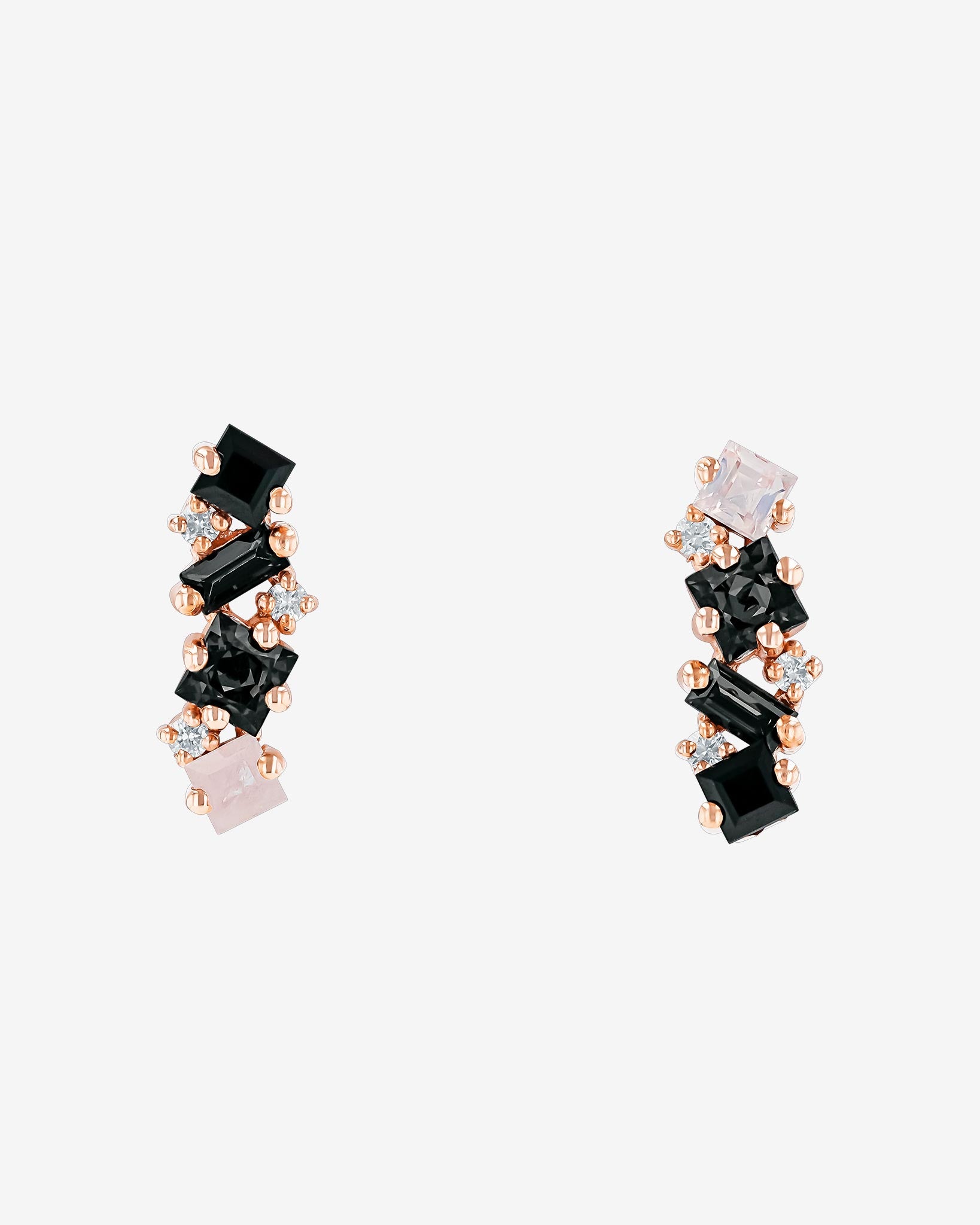 Kalan By Suzanne Kalan Nadima Black Ombre Bar Studs in 14k rose gold