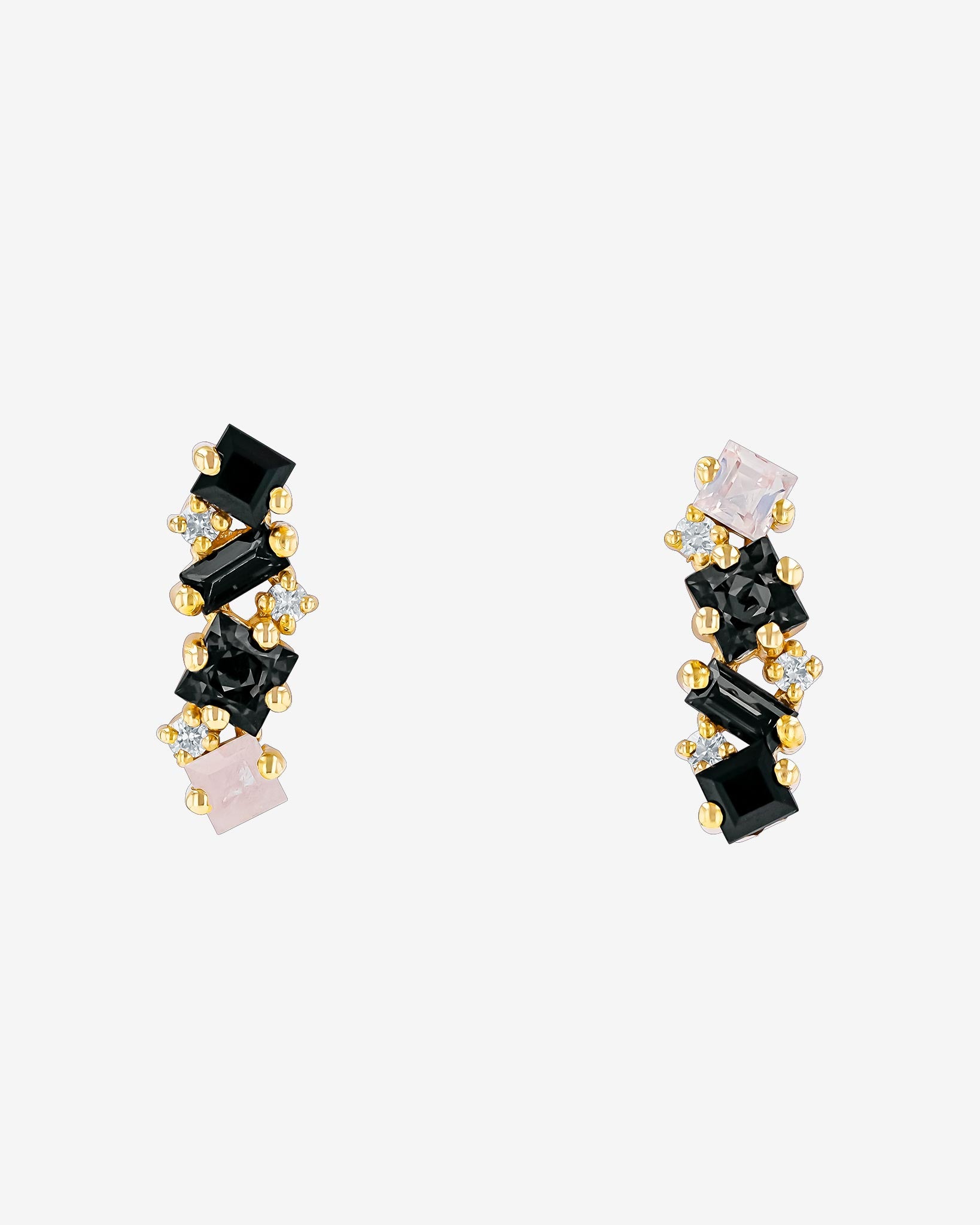 Kalan By Suzanne Kalan Nadima Black Ombre Bar Studs in 14k yellow gold