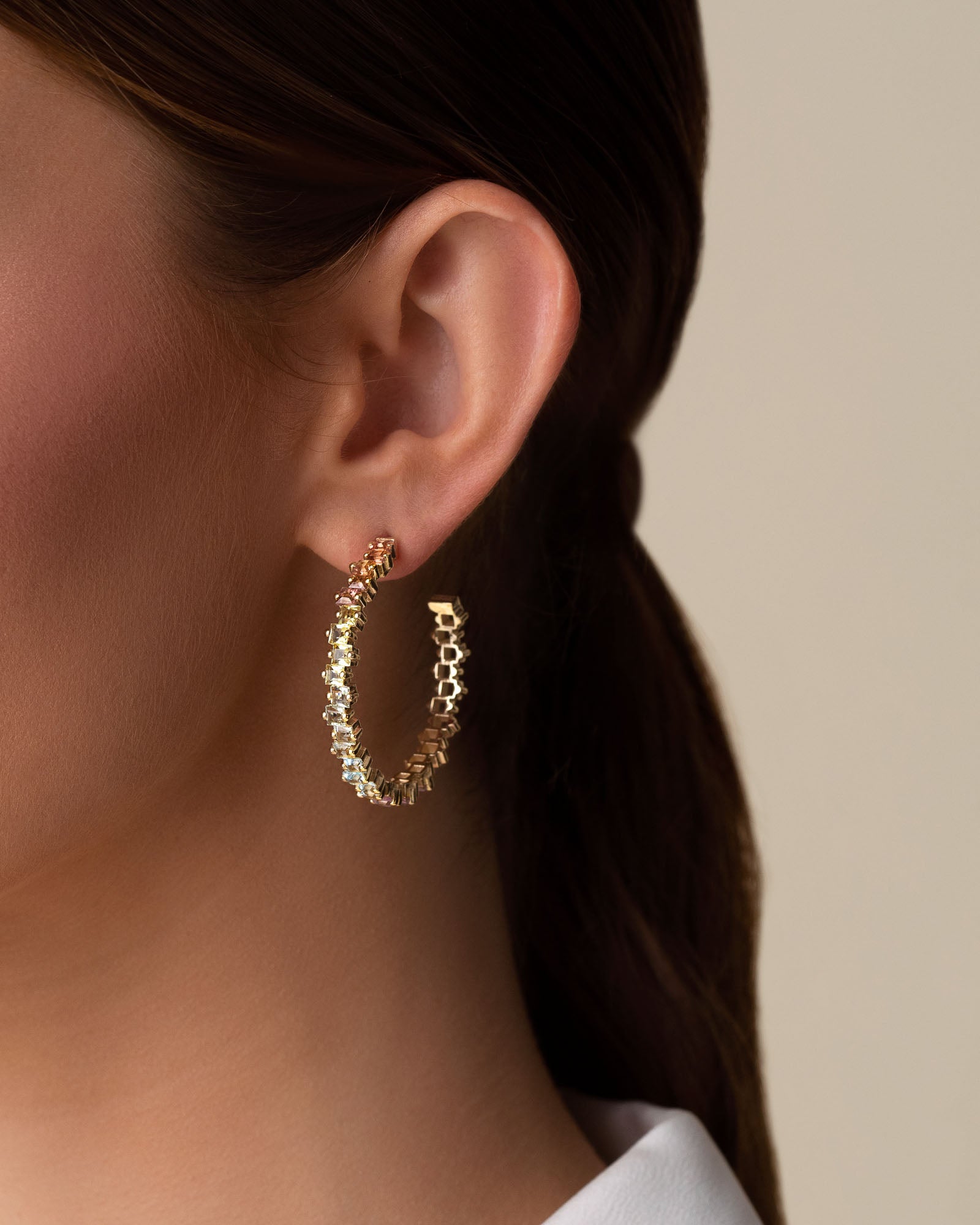 Kalan By Suzanne Kalan Cierra Pastel Milli Hoops in 14k yellow gold