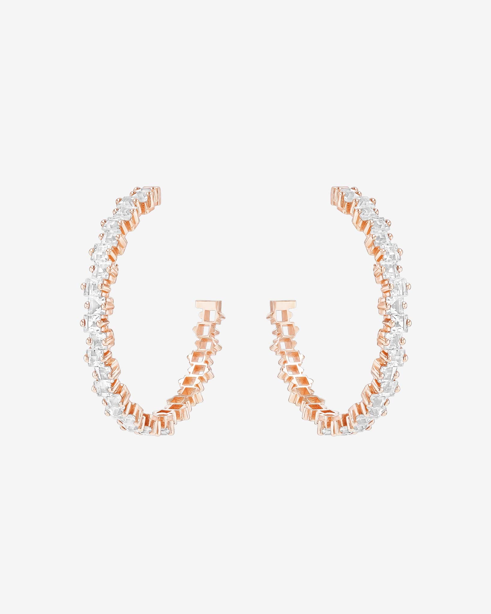 Kalan By Suzanne Kalan Cierra White Topaz Milli Hoops in 14k rose gold