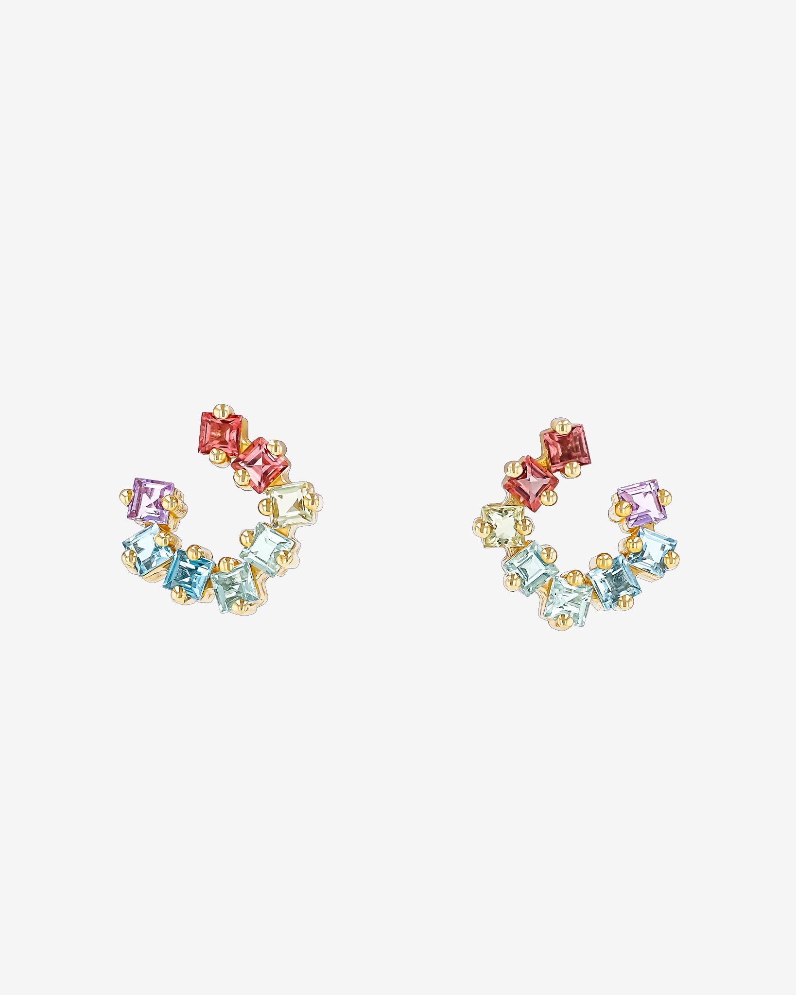 Kalan By Suzanne Kalan Cierra Pastel Mini Sideways Hoops in 14k yellow gold