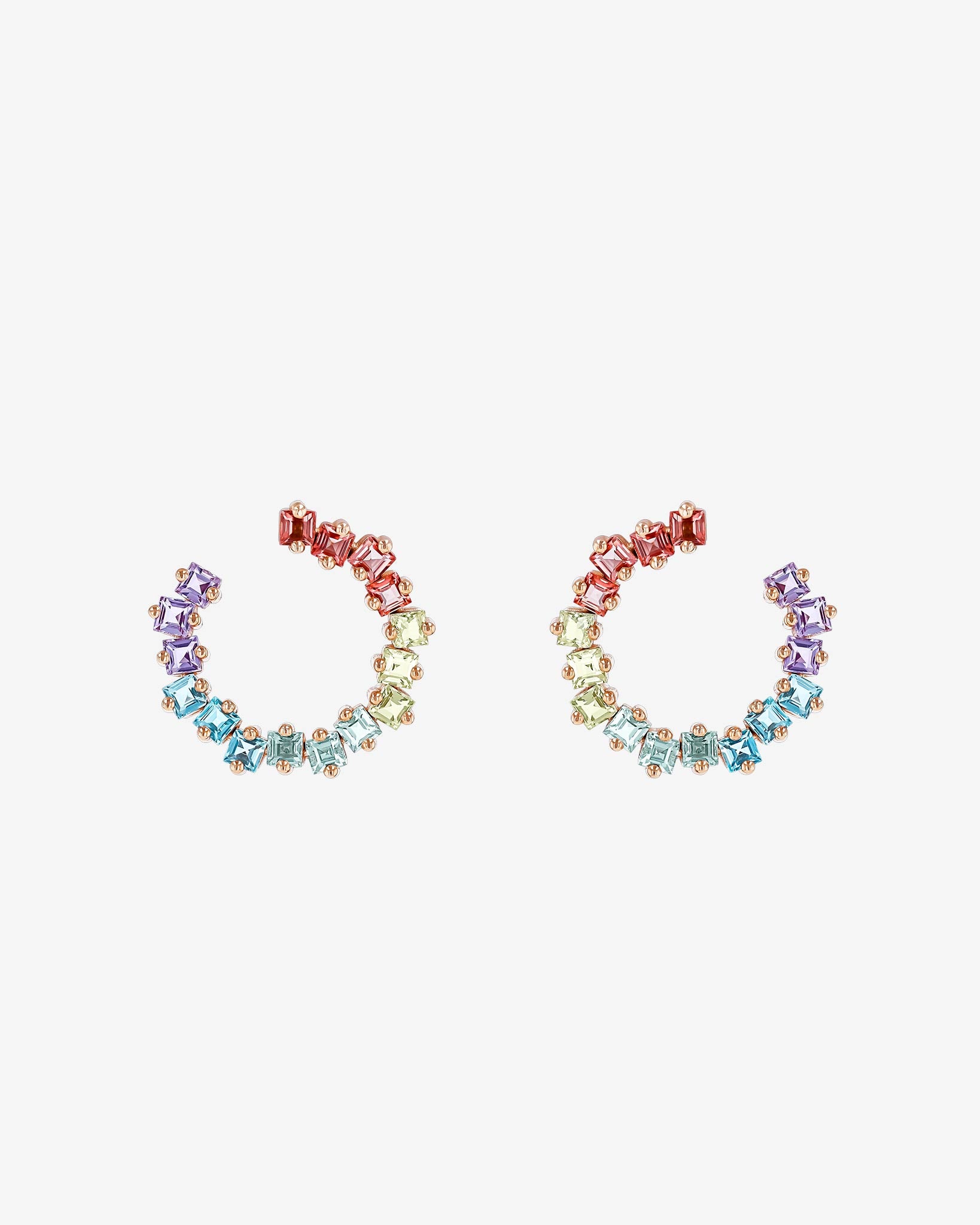 Kalan By Suzanne Kalan Cierra Pastel Midi Sideways Hoops in 14k rose gold