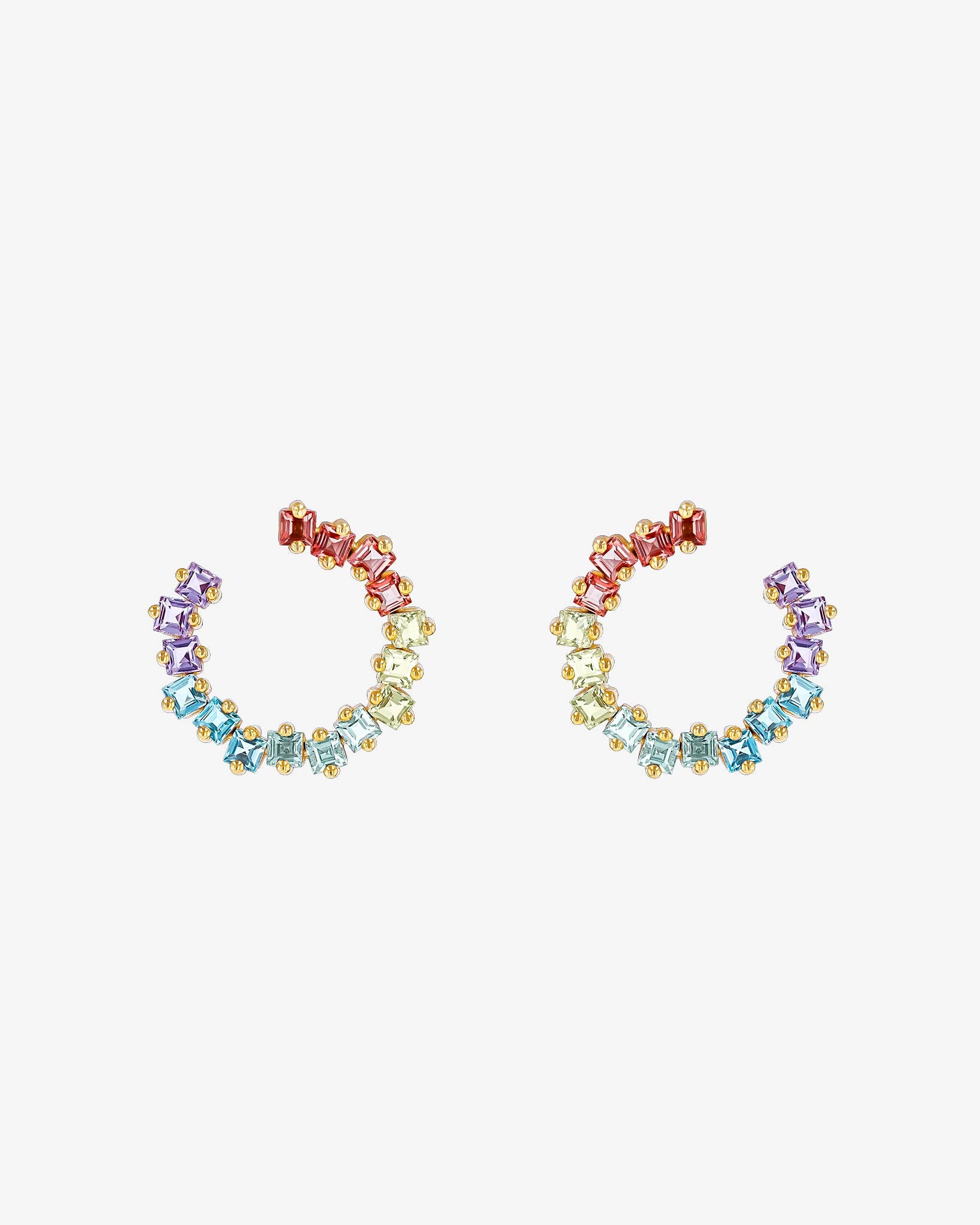 Kalan By Suzanne Kalan Cierra Pastel Midi Sideways Hoops in 14k yellow gold
