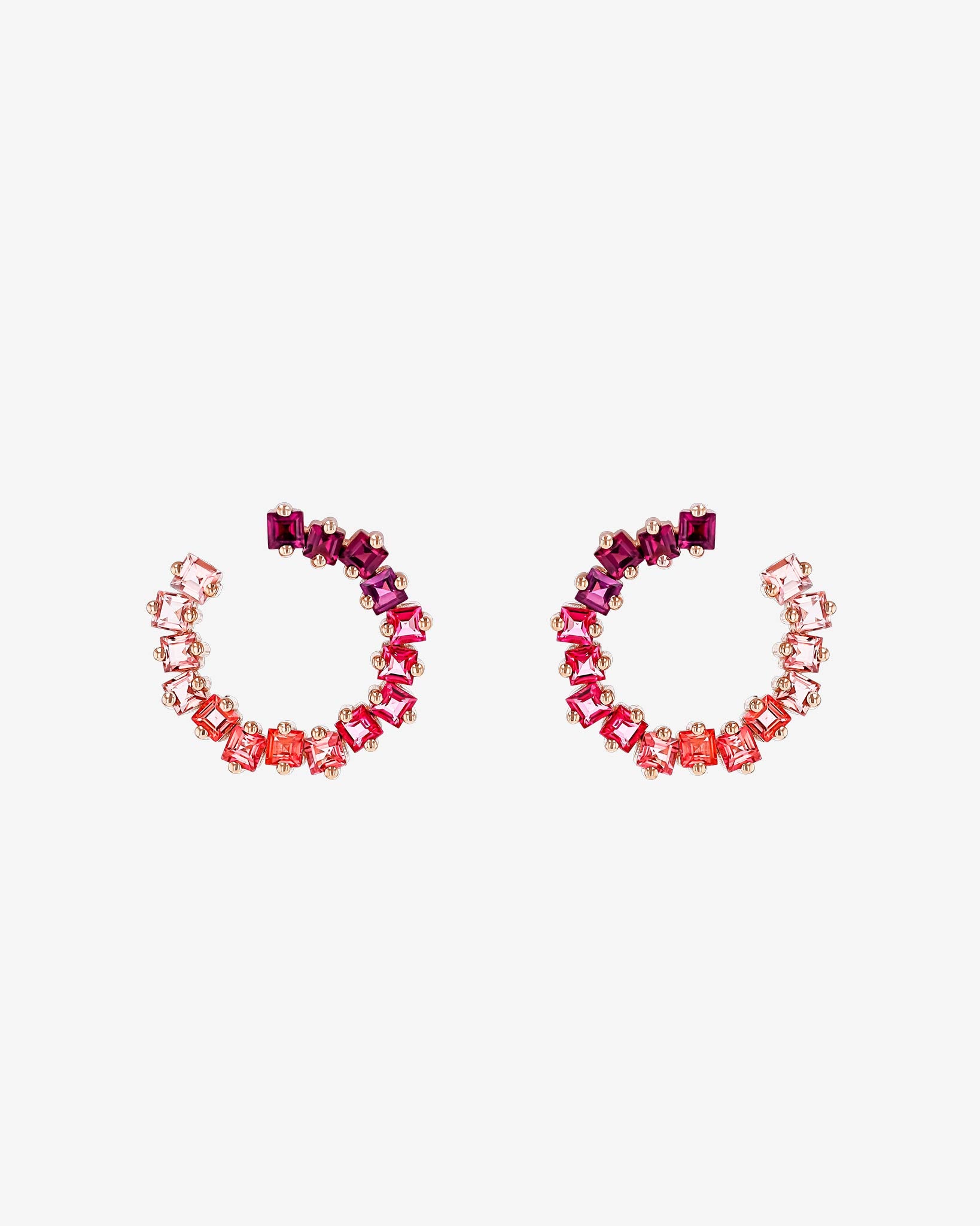 Kalan By Suzanne Kalan Cierra Red Ombre Midi Sideways Hoops in 14k rose gold
