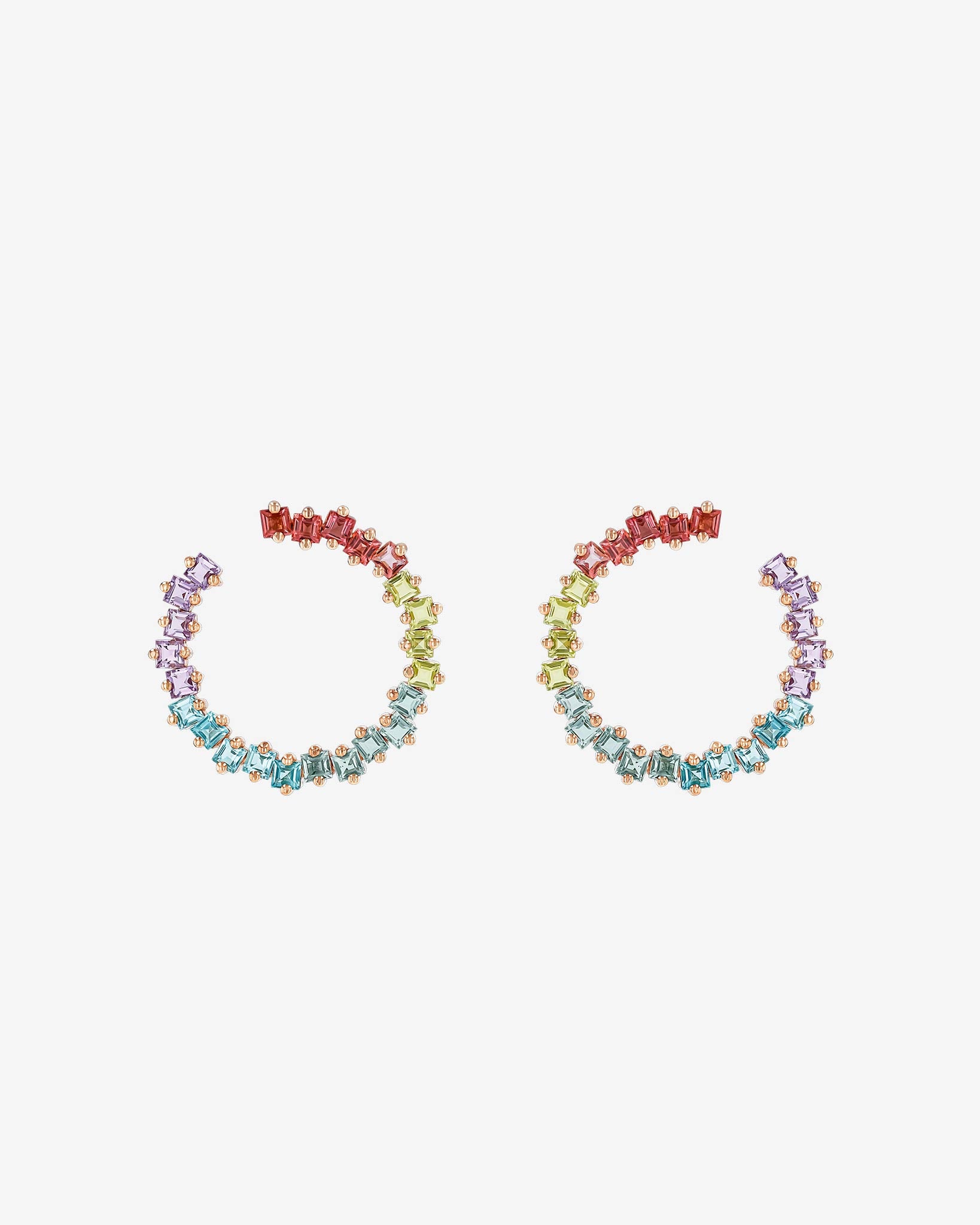 Kalan By Suzanne Kalan Cierra Pastel Milli Sideways Hoops in 14k rose gold