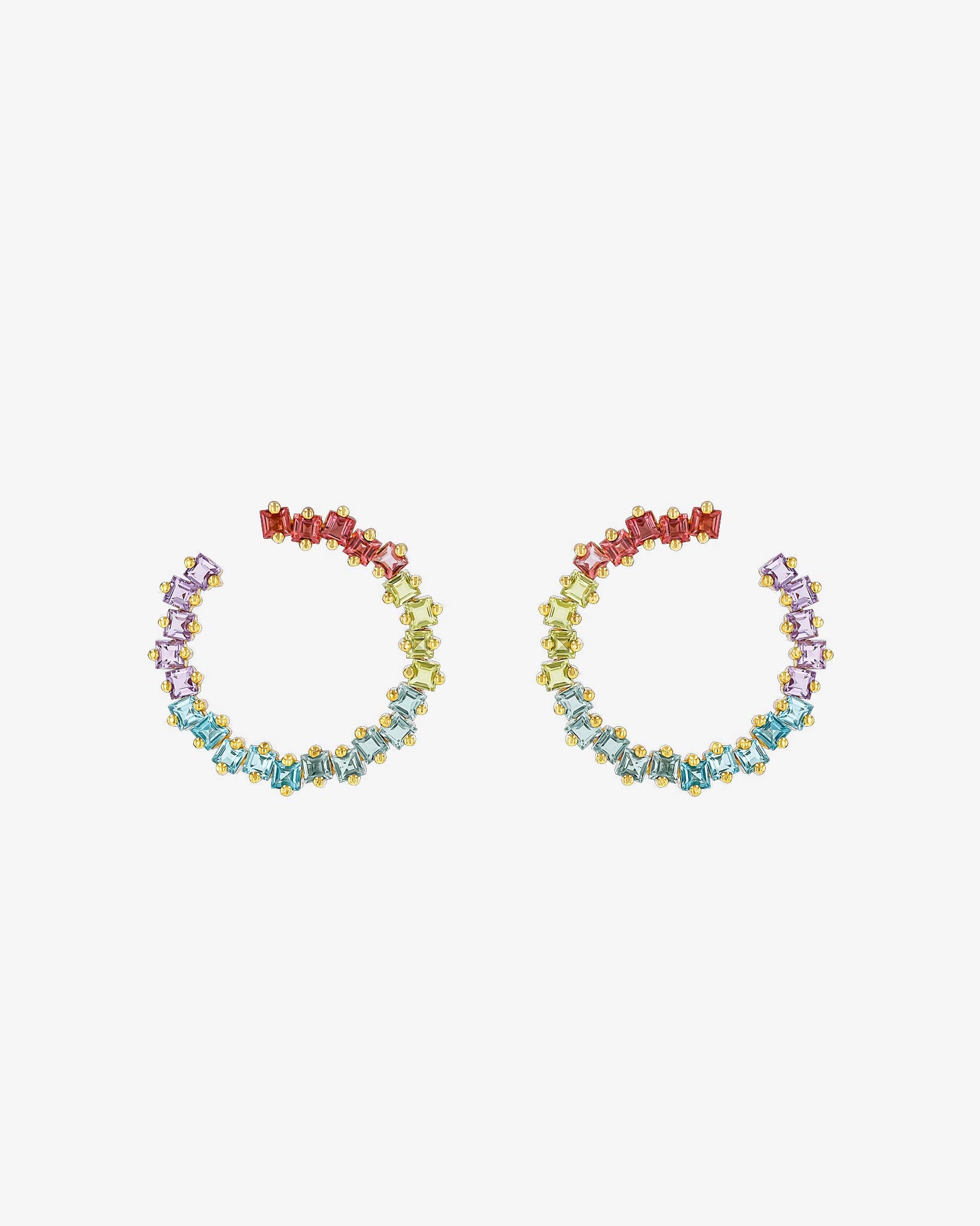 Kalan By Suzanne Kalan Cierra Pastel Milli Sideways Hoops in 14k yellow gold