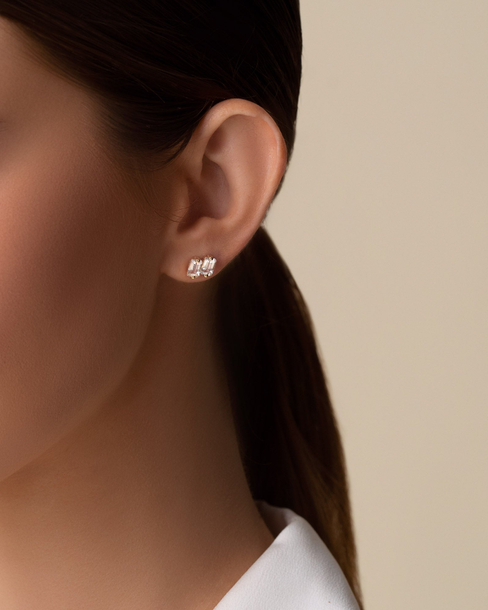 Kalan By Suzanne Kalan Ann White Topaz Studs in 14K yellow gold